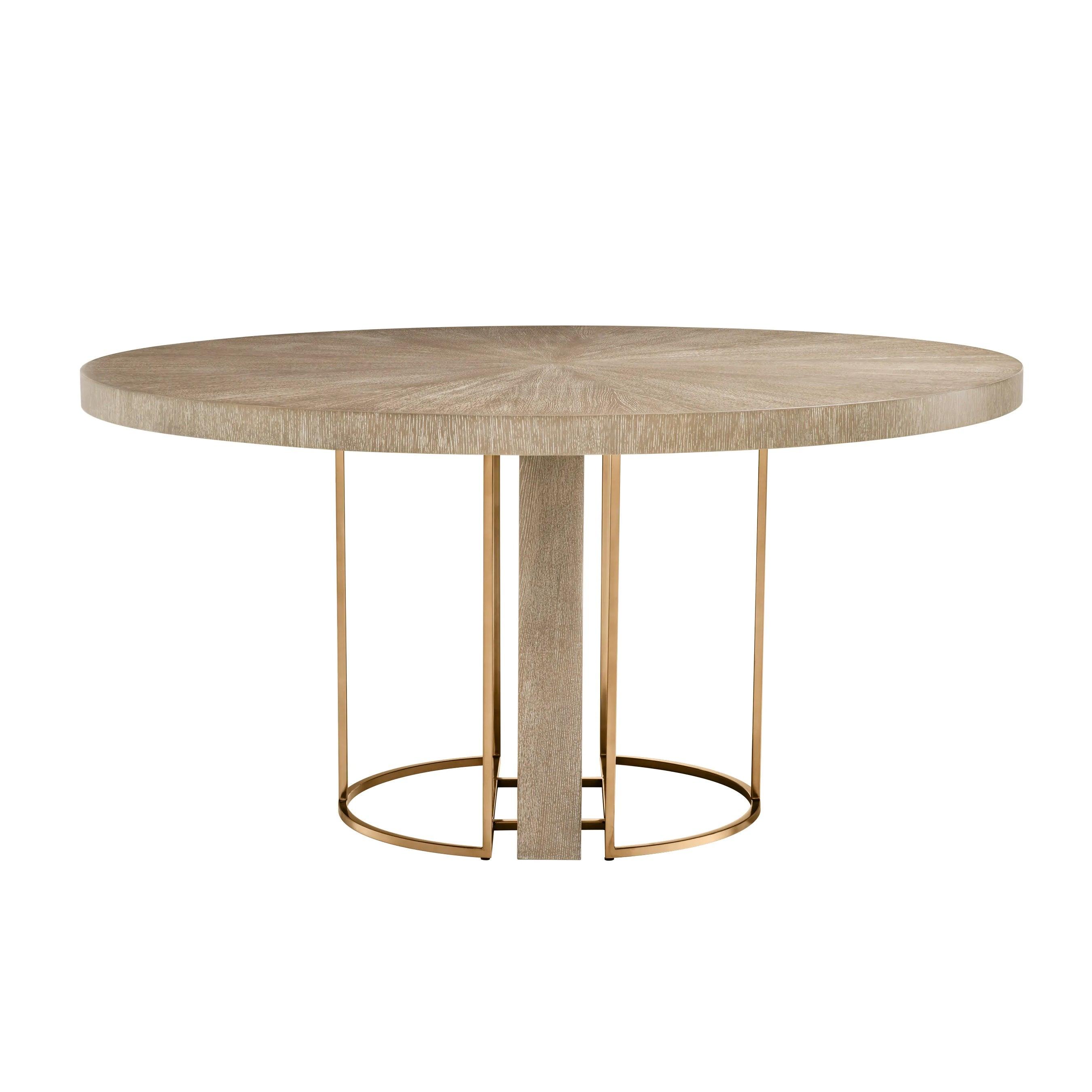 Stół okrągły REMINGTON fornir dębowy ze szczotkowanym mosiądzem Eichholtz Eye on Design