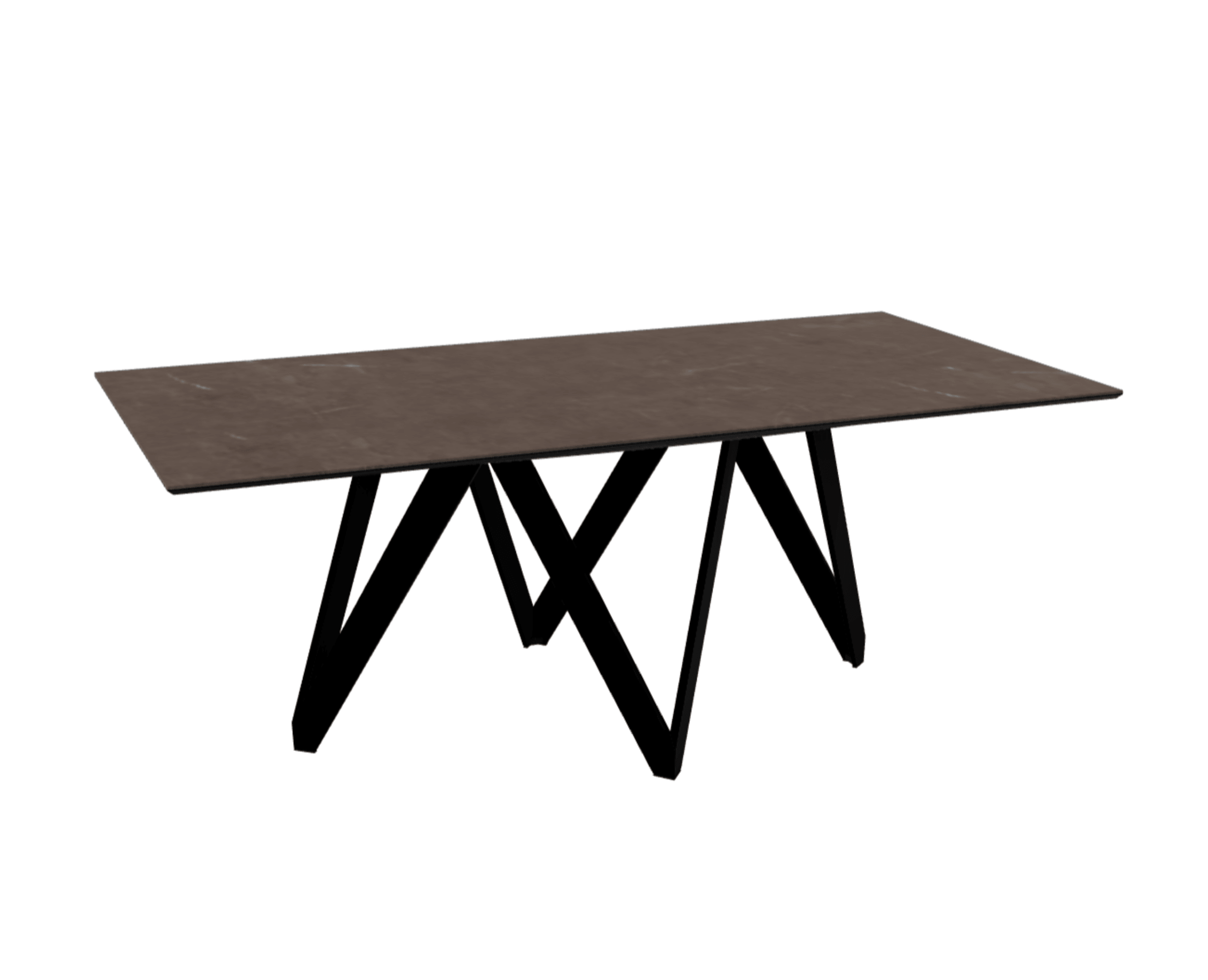 Stół prostokątny CARTESIO brązowa ceramika z metalową podstawą Calligaris 200 cm matowa czerń Eye on Design