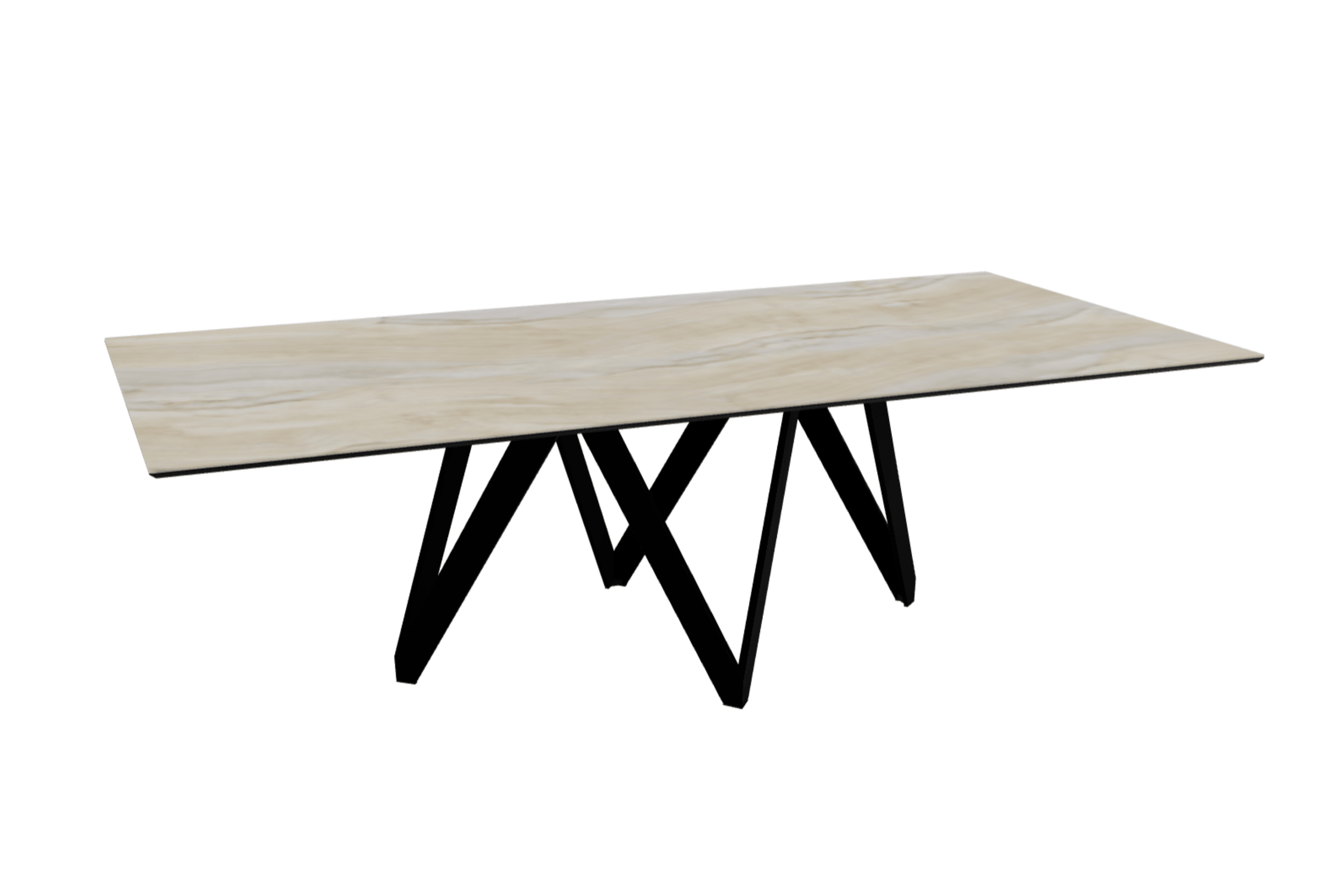 Stół prostokątny CARTESIO piaskowy marmur z metalową podstawą Calligaris 250 cm matowa czerń Eye on Design