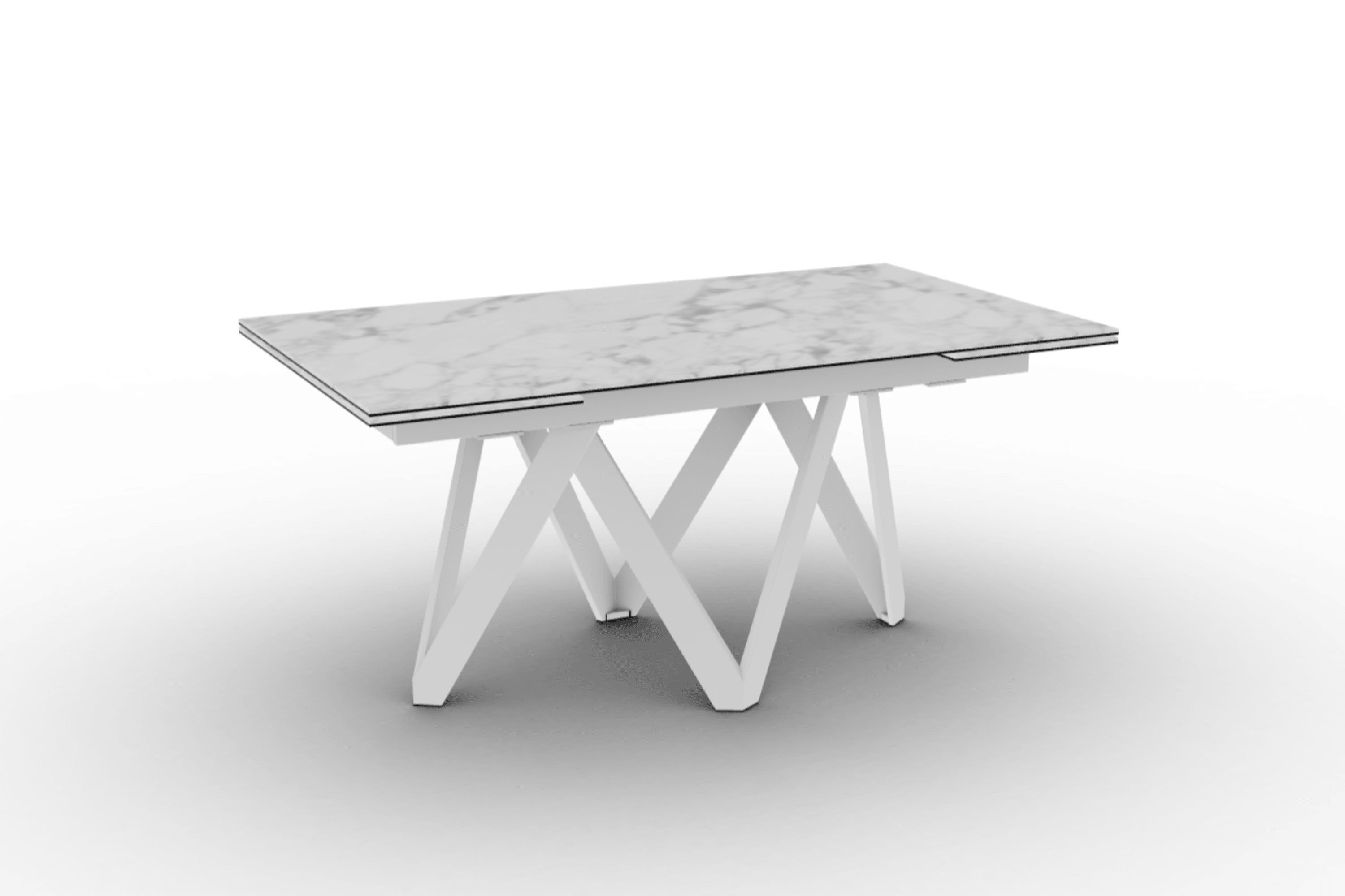 Stół prostokątny rozkładany CARTESIO biały marmur Calligaris 160 cm biały matowy metal Eye on Design