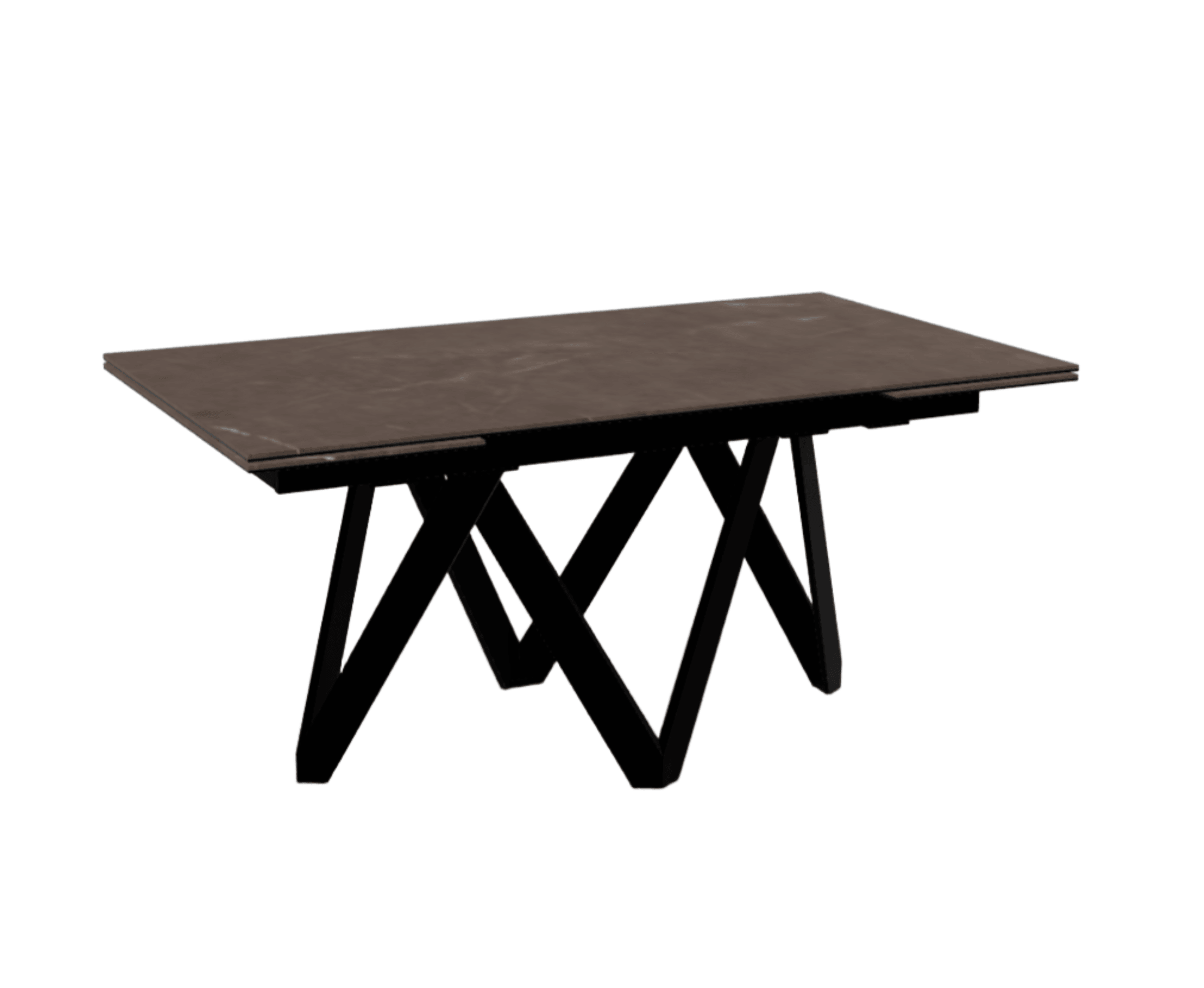 Stół prostokątny rozkładany CARTESIO brązowa ceramika Calligaris 160 cm czarny matowy metal Eye on Design