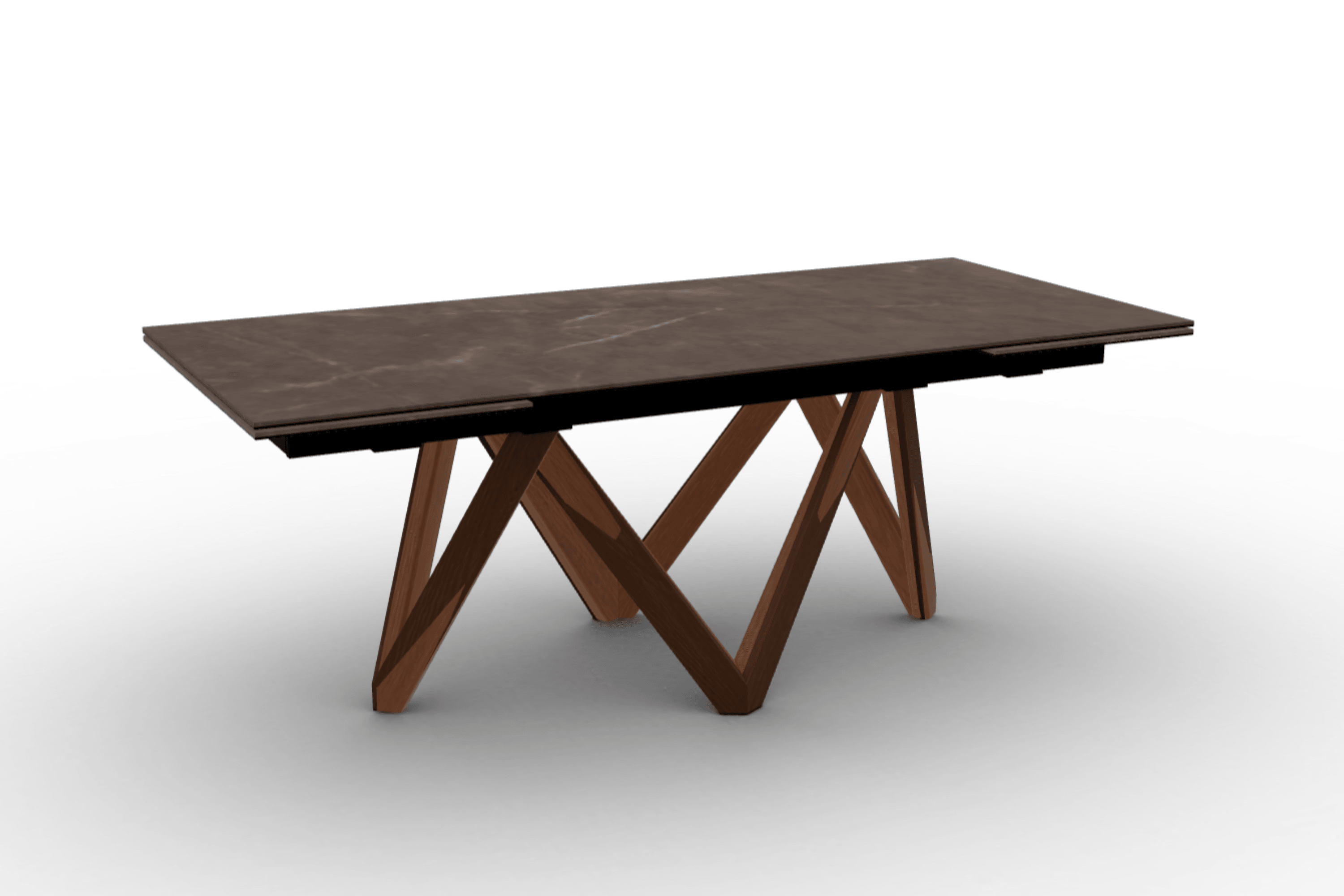 Stół prostokątny rozkładany CARTESIO brązowa ceramika Calligaris 200 cm orzechowe drewno Eye on Design