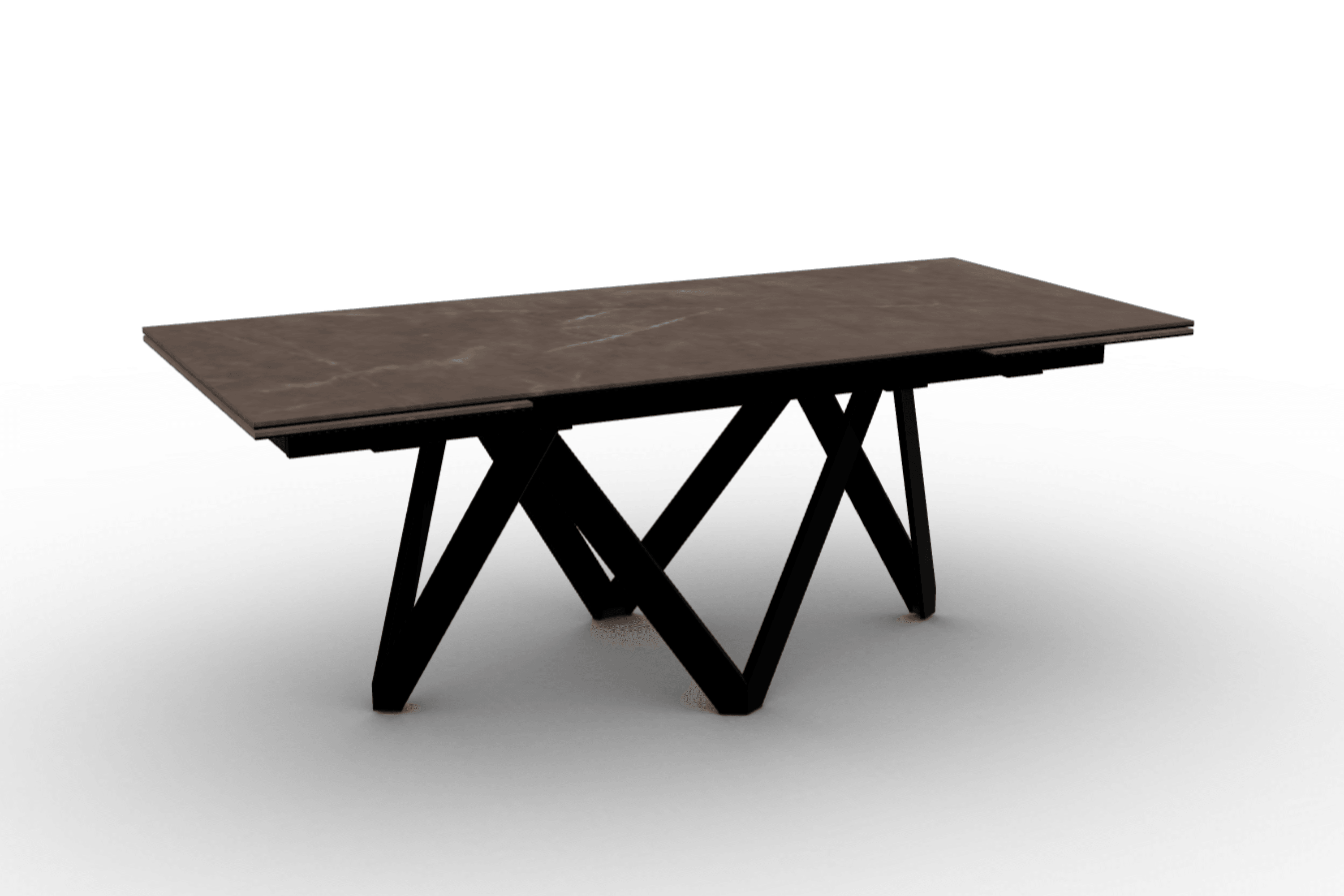 Stół prostokątny rozkładany CARTESIO brązowa ceramika Calligaris 200 cm czarny matowy metal Eye on Design