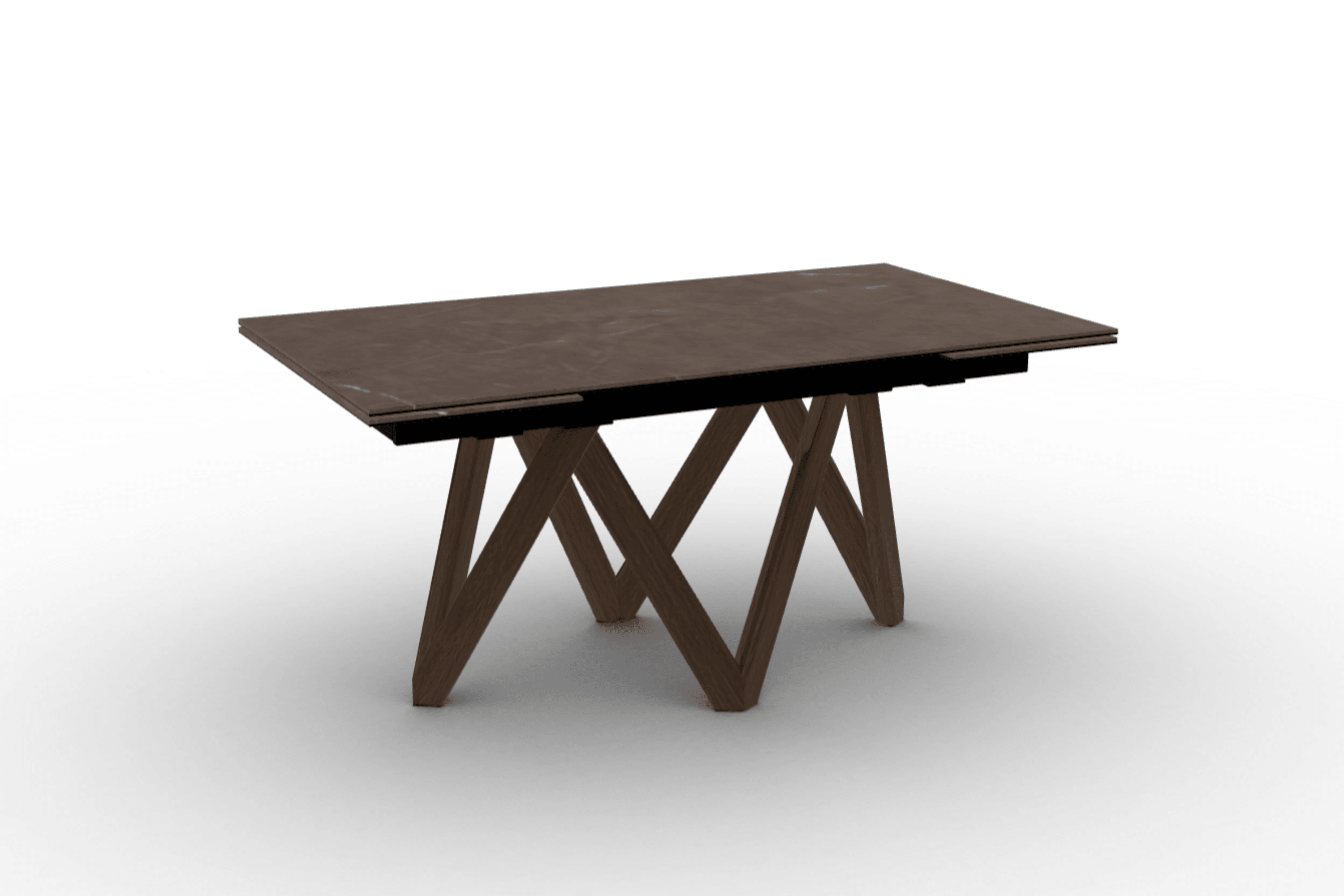 Stół prostokątny rozkładany CARTESIO brązowa ceramika Calligaris 160 cm ciemnobrązowe drewno Eye on Design