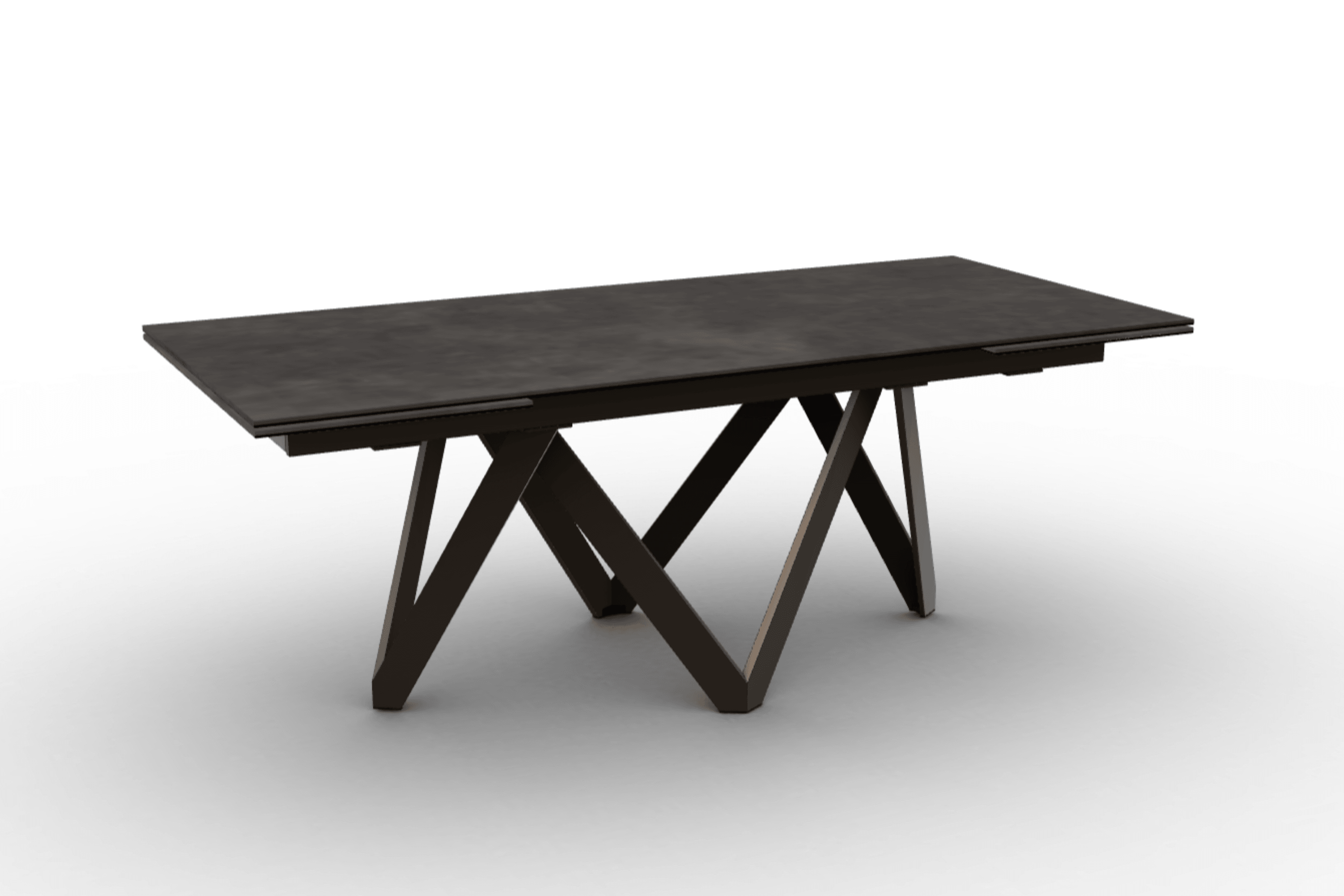 Stół prostokątny rozkładany CARTESIO ciemnoszara ceramika Calligaris 200 cm brązowy matowy metal Eye on Design