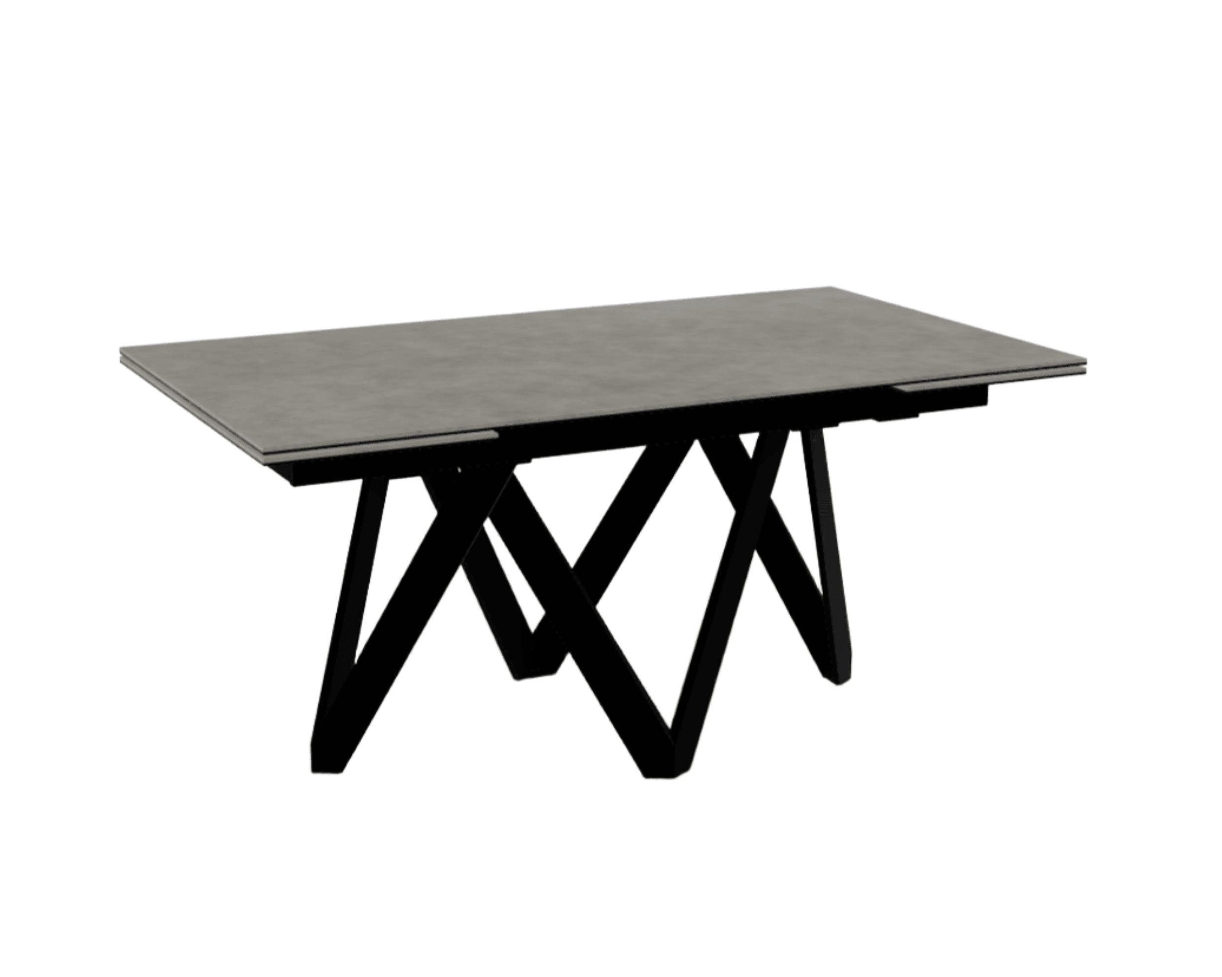 Stół prostokątny rozkładany CARTESIO jasnoszara ceramika Calligaris 160 cm czarny matowy metal Eye on Design