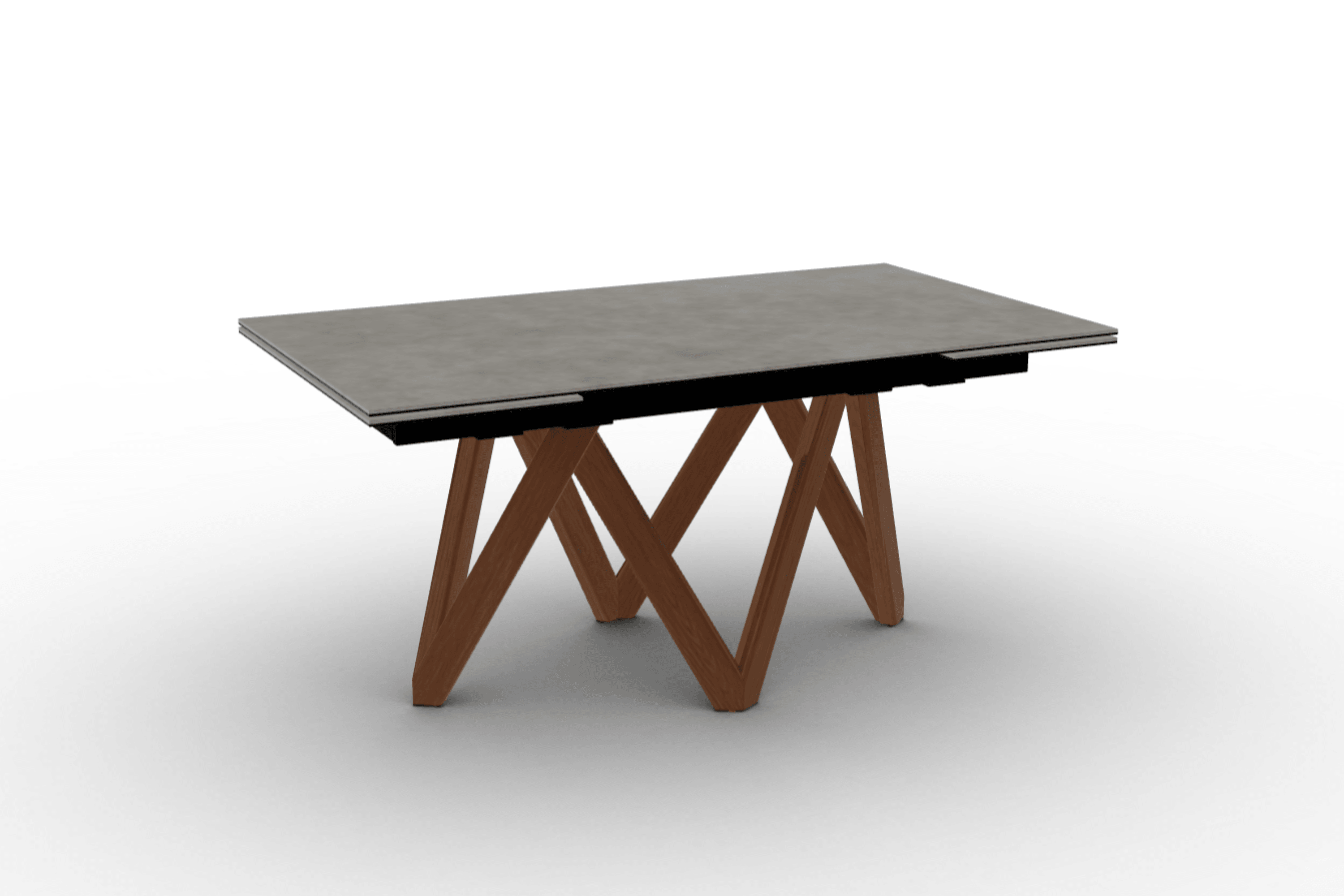 Stół prostokątny rozkładany CARTESIO jasnoszara ceramika Calligaris 160 cm orzechowe drewno Eye on Design