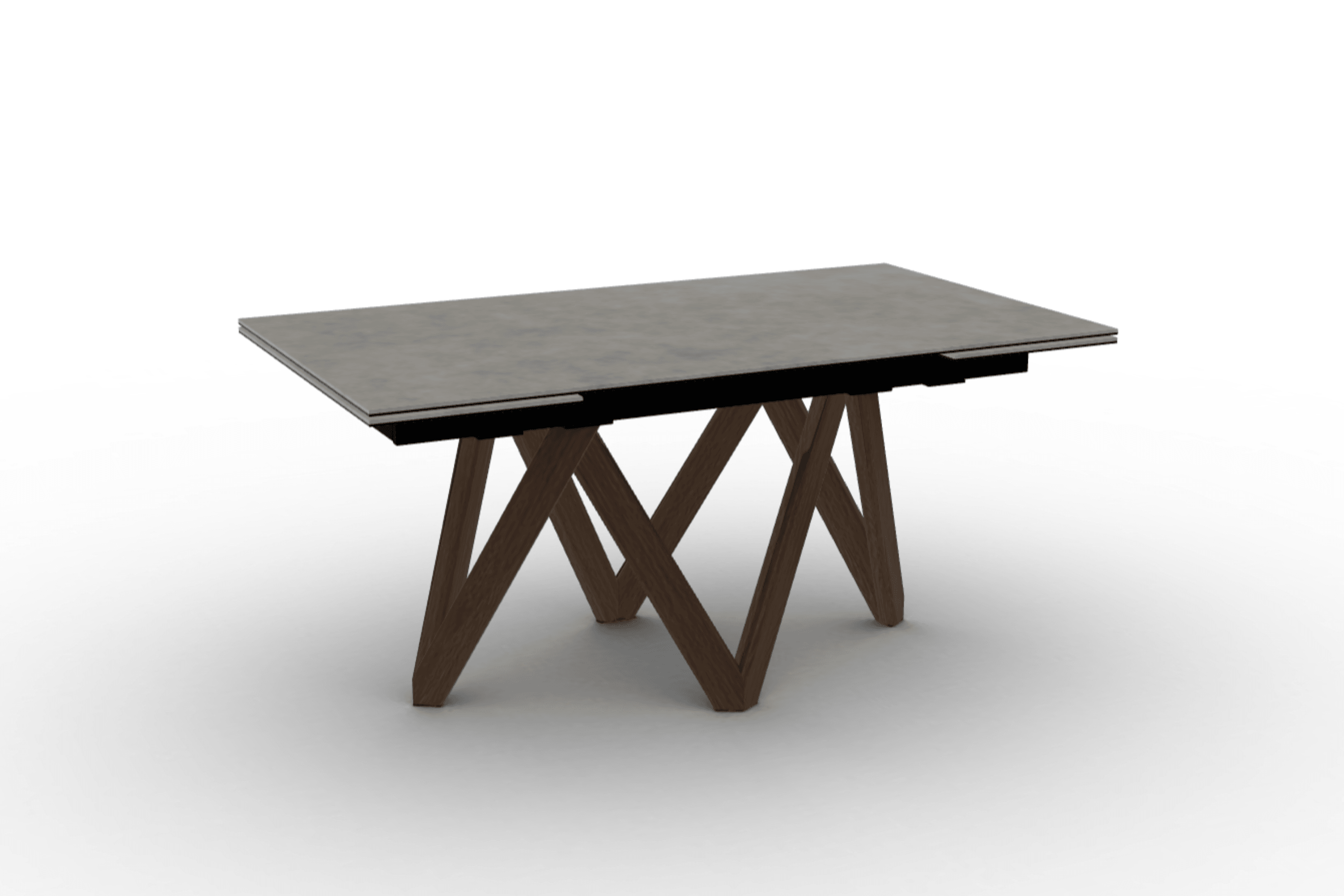 Stół prostokątny rozkładany CARTESIO jasnoszara ceramika Calligaris 160 cm ciemnobrązowe drewno Eye on Design