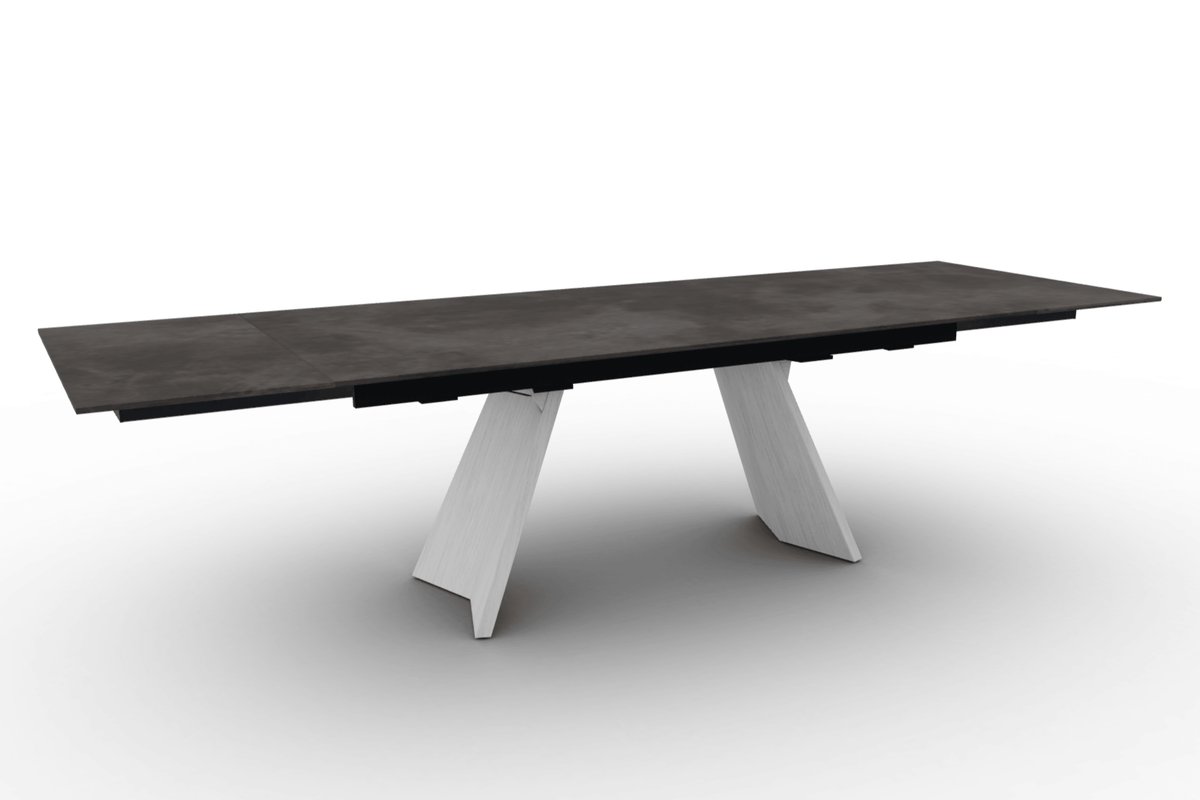 Stół prostokątny rozkładany ICARO ciemnoszara ceramika – drewno, Calligaris