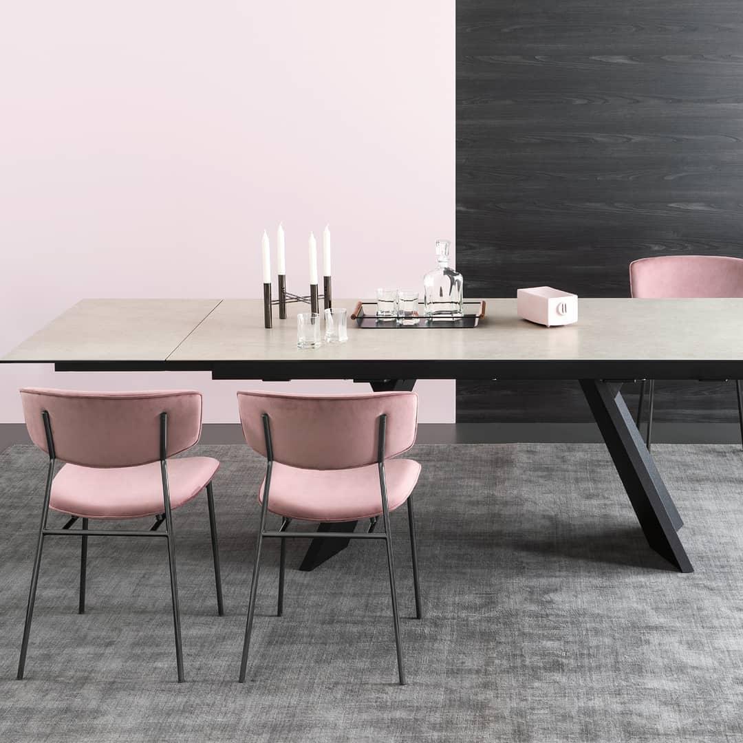 Stół prostokątny rozkładany ICARO brązowa ceramika – drewno, Calligaris