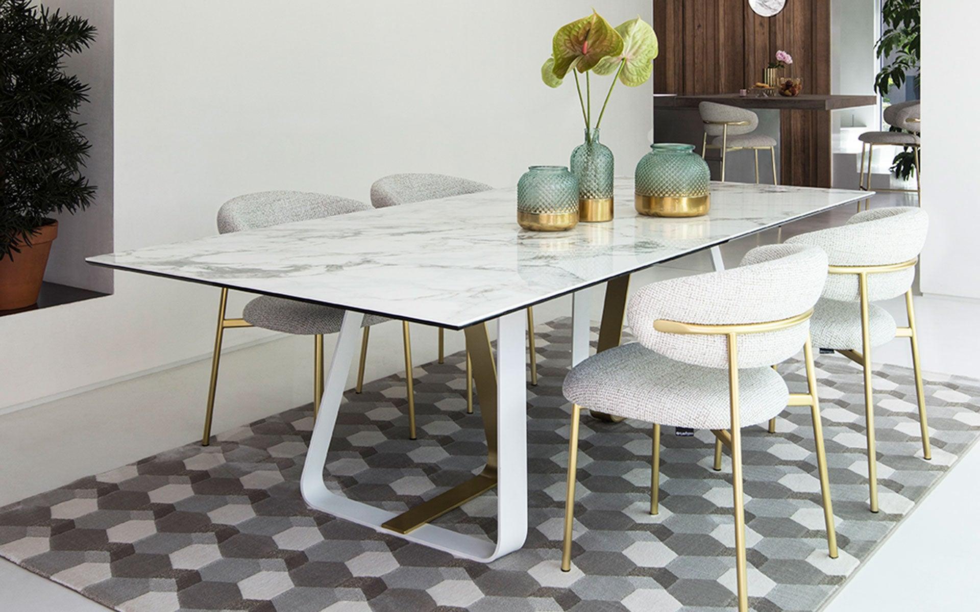 Stół prostokątny SUNSHINE biały marmur Calligaris Eye on Design