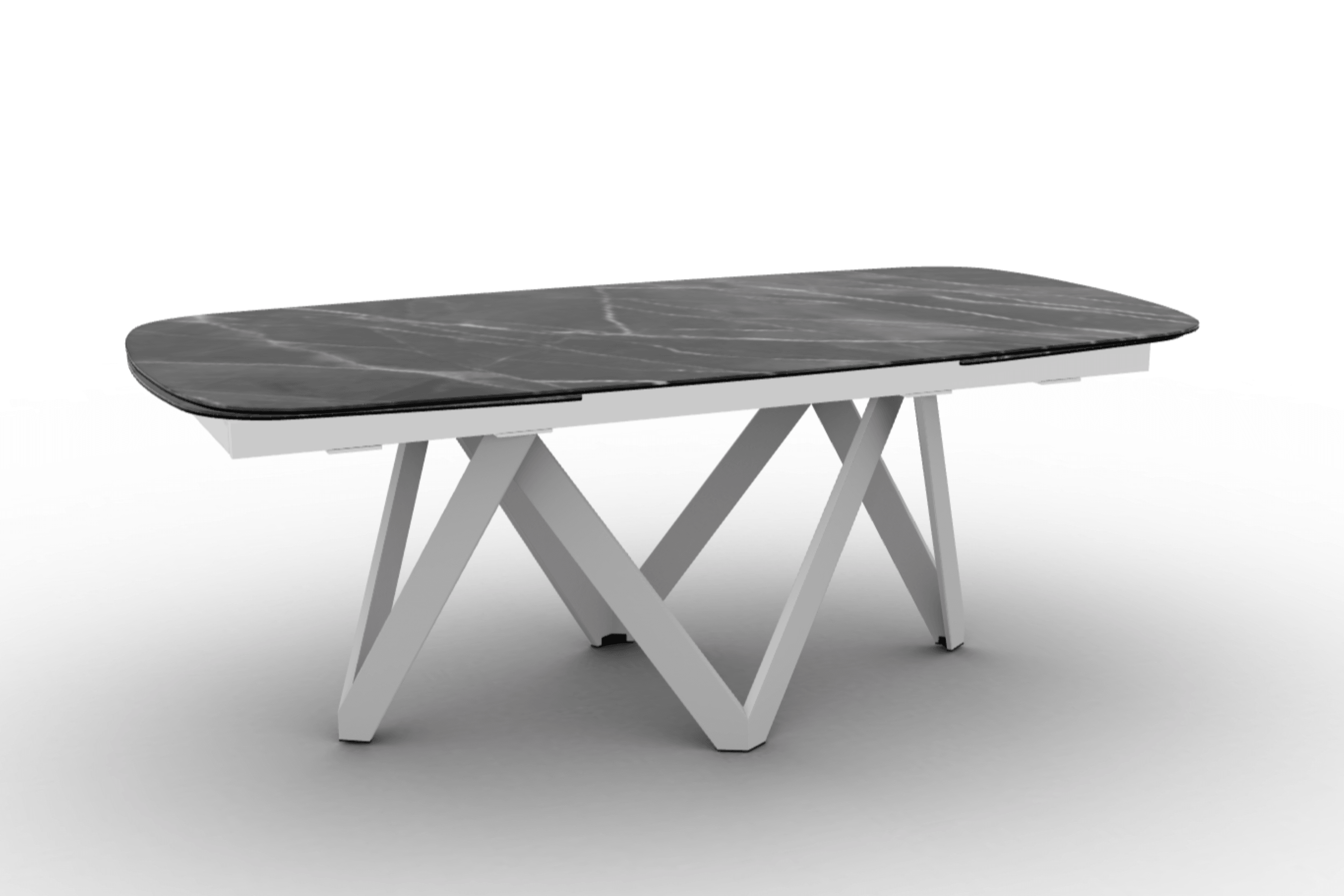 Stół rozkładany CARTESIO antracytowy marmur Calligaris 200 cm biały matowy metal Eye on Design