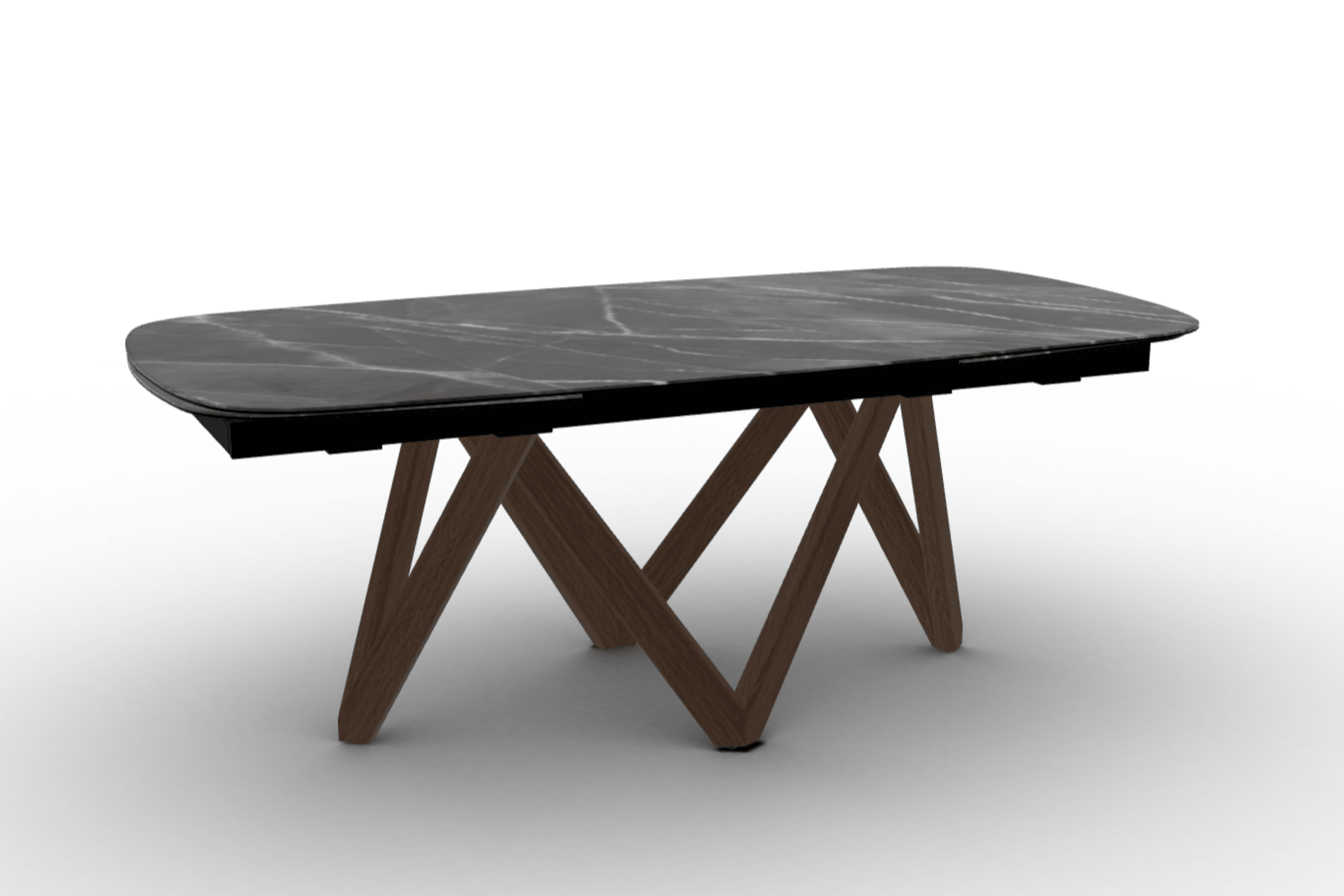Stół rozkładany CARTESIO antracytowy marmur Calligaris 200 cm ciemnobrązowe drewno Eye on Design