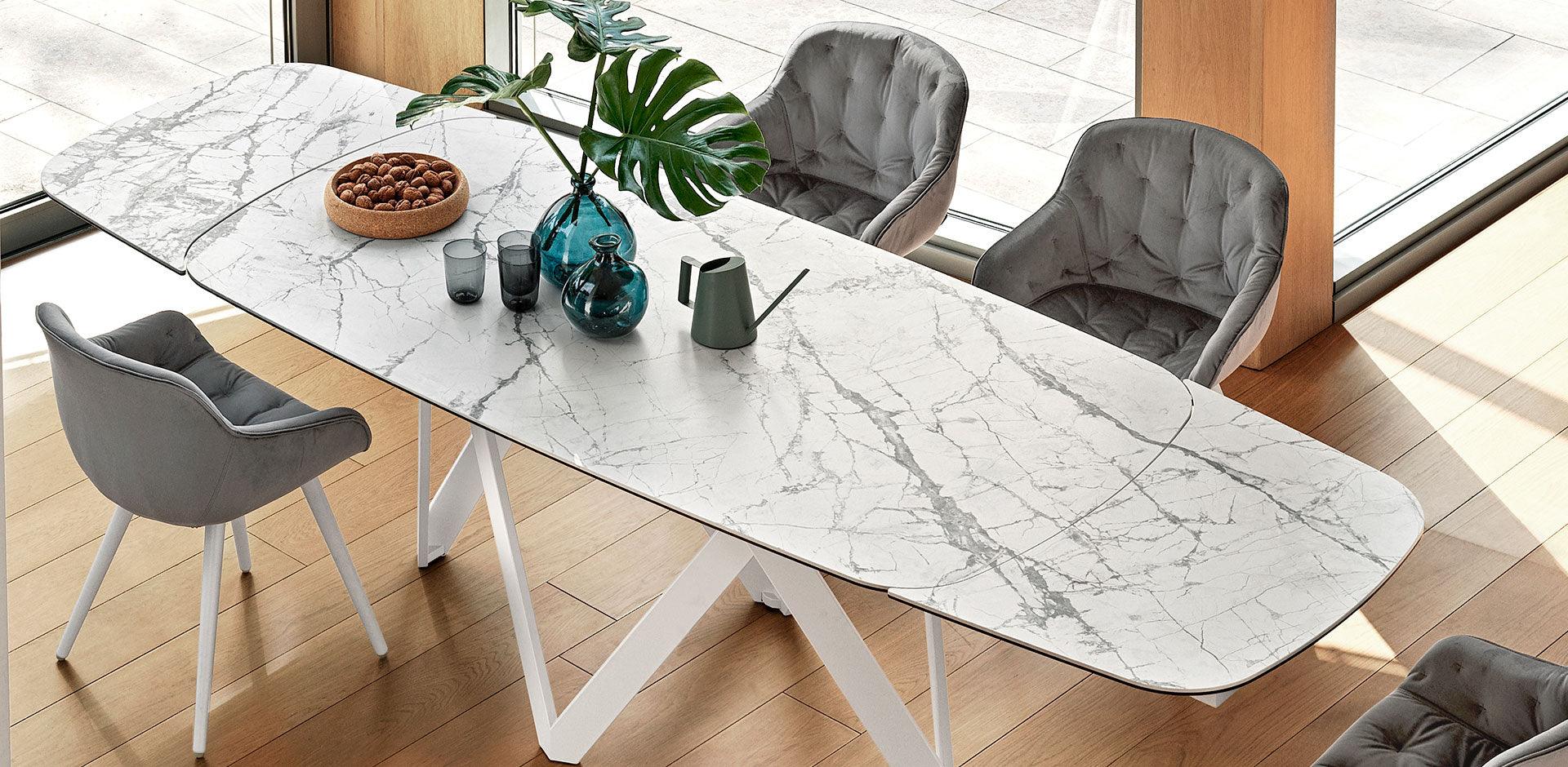 Stół rozkładany CARTESIO cement Calligaris Eye on Design