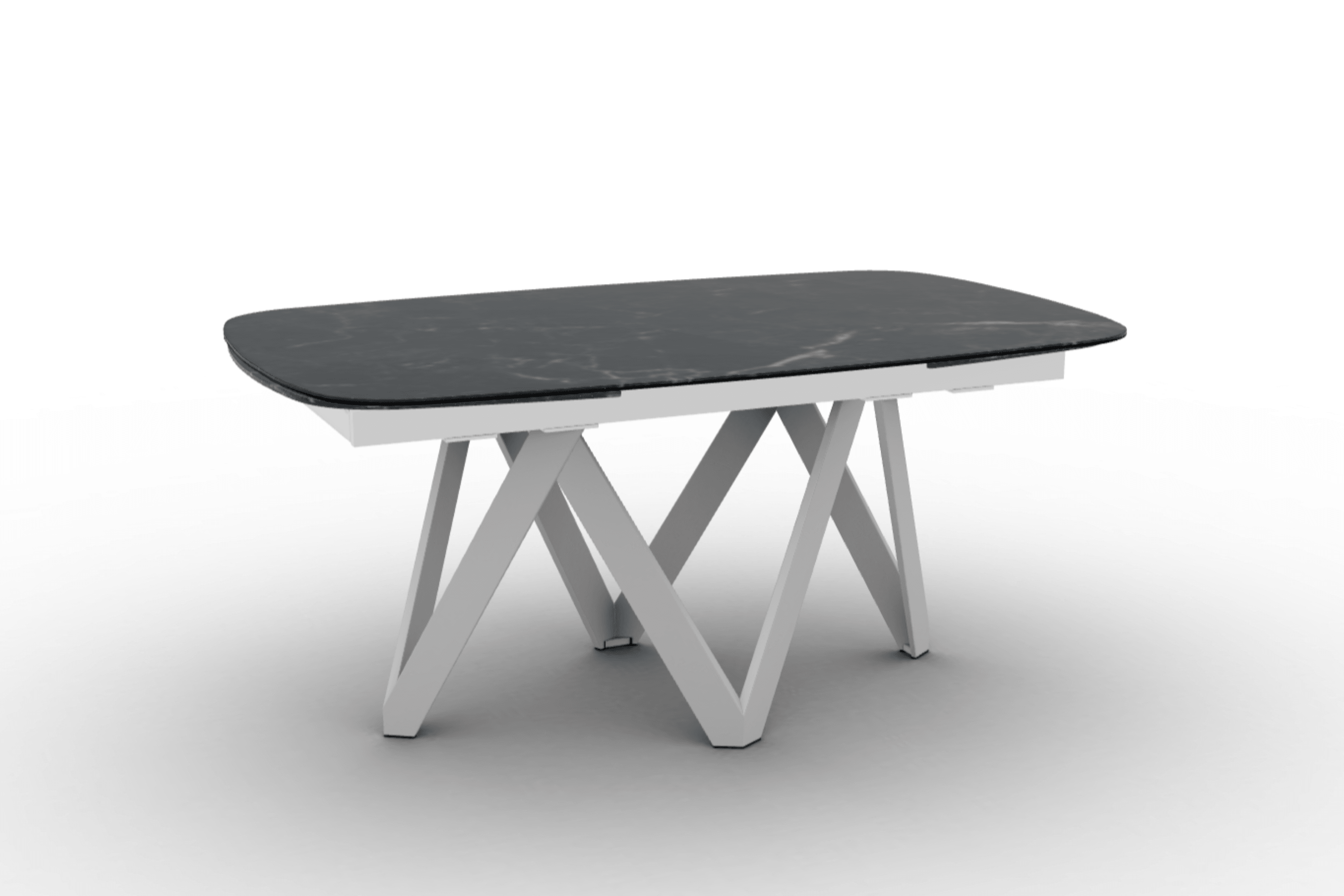 Stół rozkładany CARTESIO czarny marmur Calligaris 165 cm biały matowy metal Eye on Design