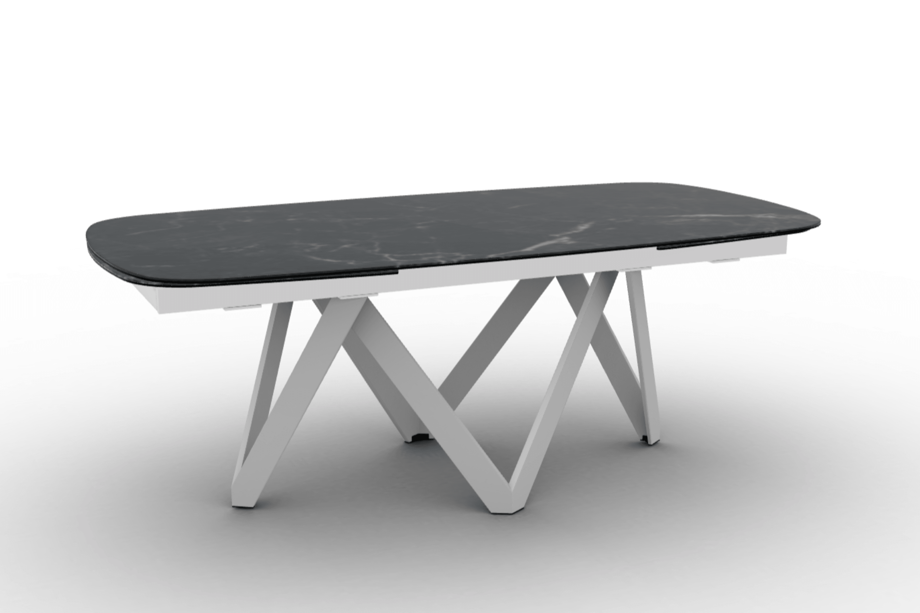 Stół rozkładany CARTESIO czarny marmur Calligaris 200 cm biały matowy metal Eye on Design