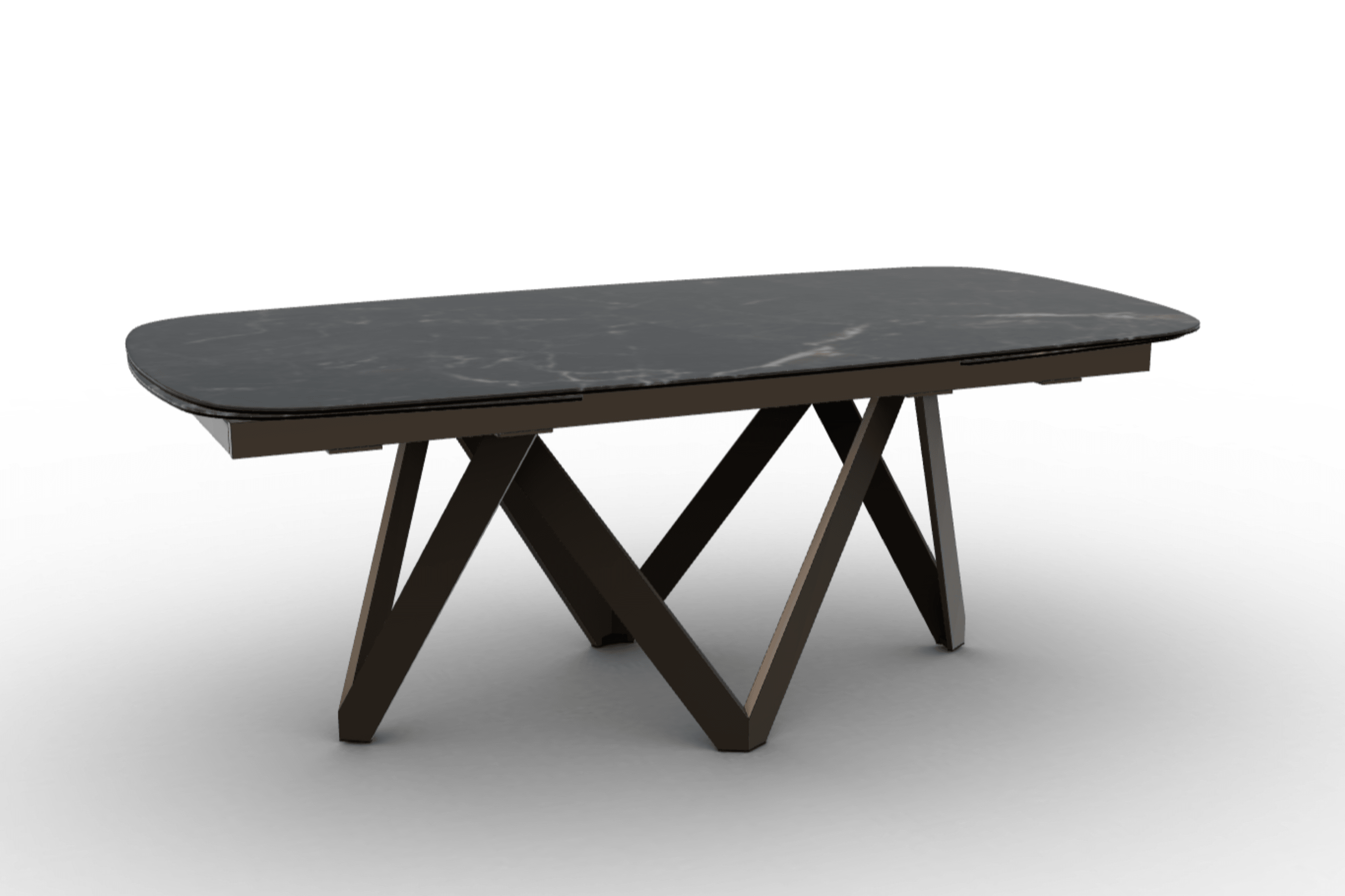 Stół rozkładany CARTESIO czarny marmur Calligaris 200 cm brązowy matowy metal Eye on Design