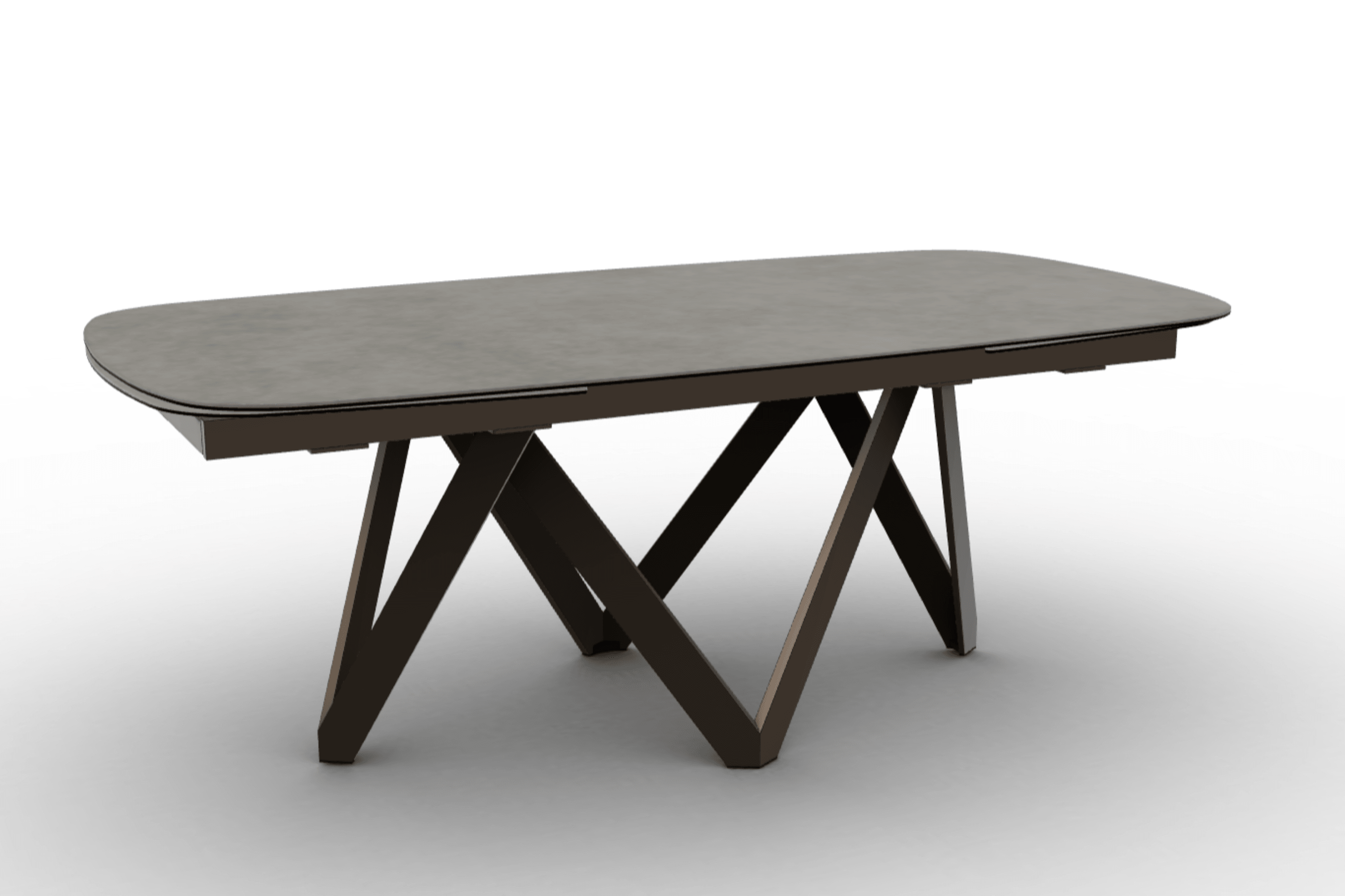 Stół rozkładany CARTESIO jasnoszara ceramika Calligaris 200 cm brązowy matowy metal Eye on Design