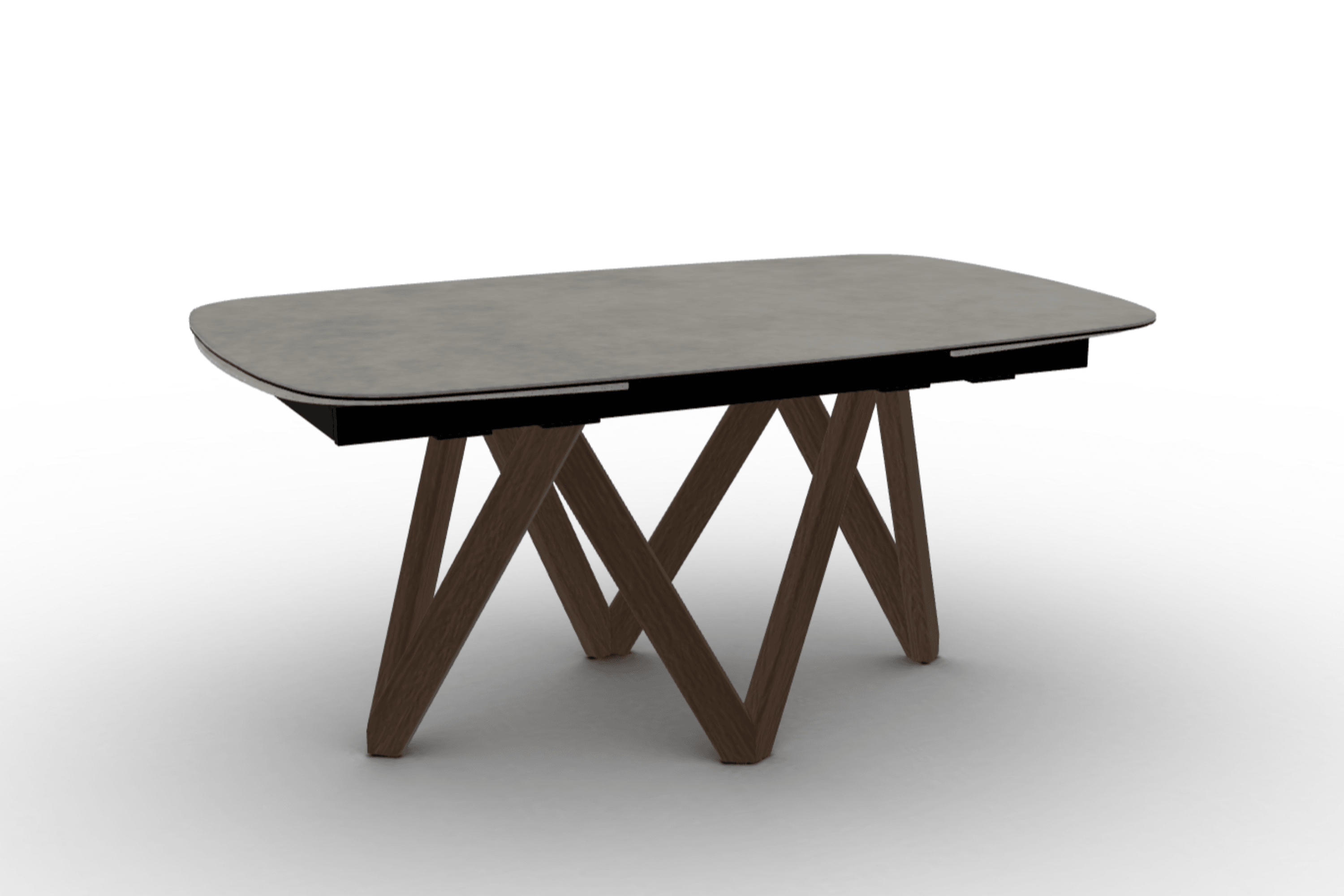 Stół rozkładany CARTESIO jasnoszara ceramika Calligaris 165 cm ciemnobrązowe drewno Eye on Design