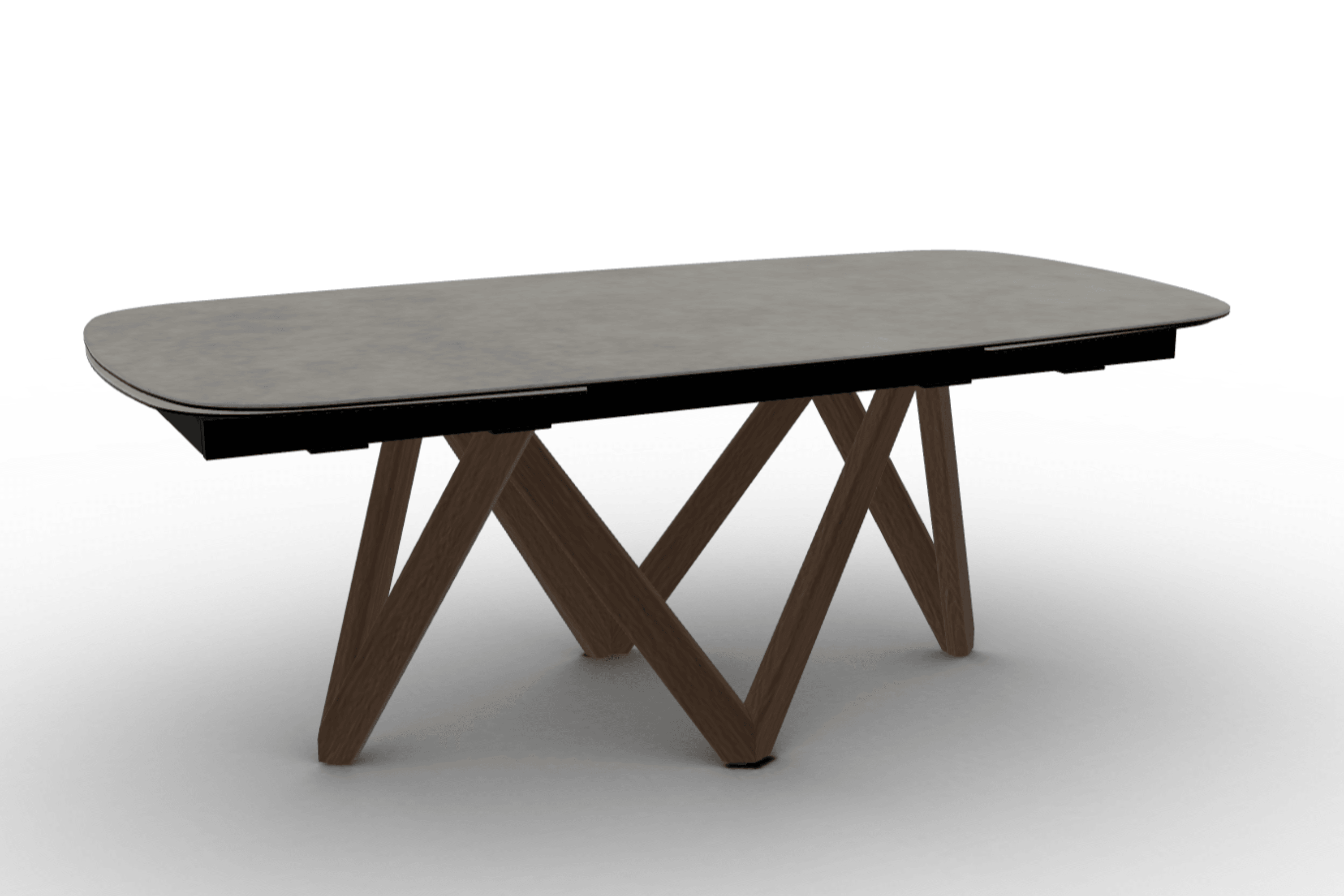 Stół rozkładany CARTESIO jasnoszara ceramika Calligaris 200 cm ciemnobrązowe drewno Eye on Design