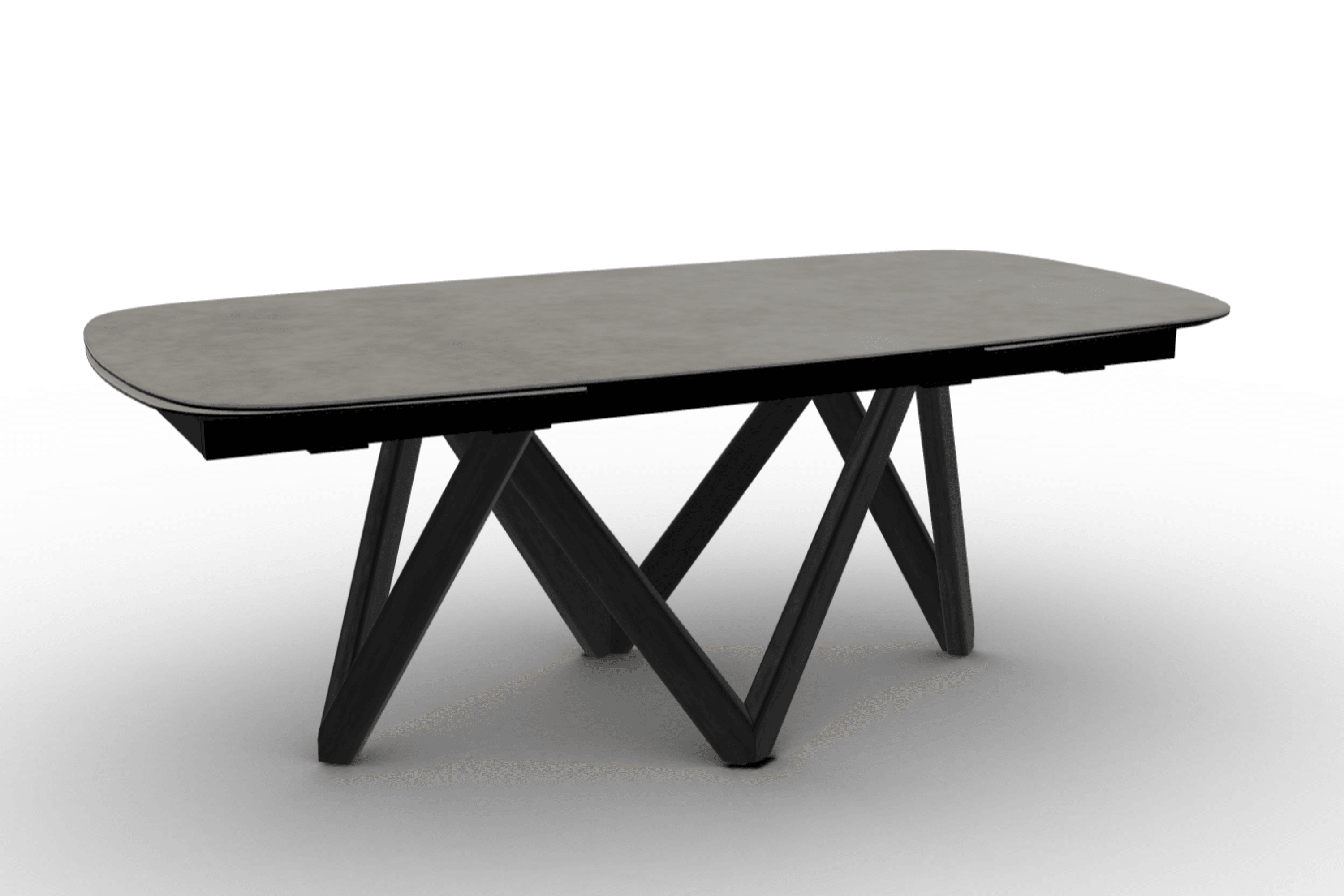Stół rozkładany CARTESIO jasnoszara ceramika Calligaris 200 cm czarne matowe drewno Eye on Design