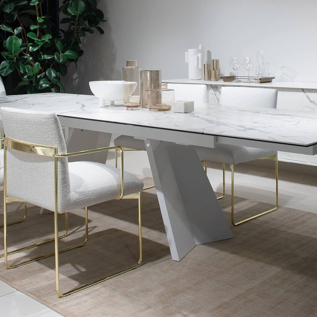 Stół rozkładany ICARO czarny marmur – drewno, Calligaris