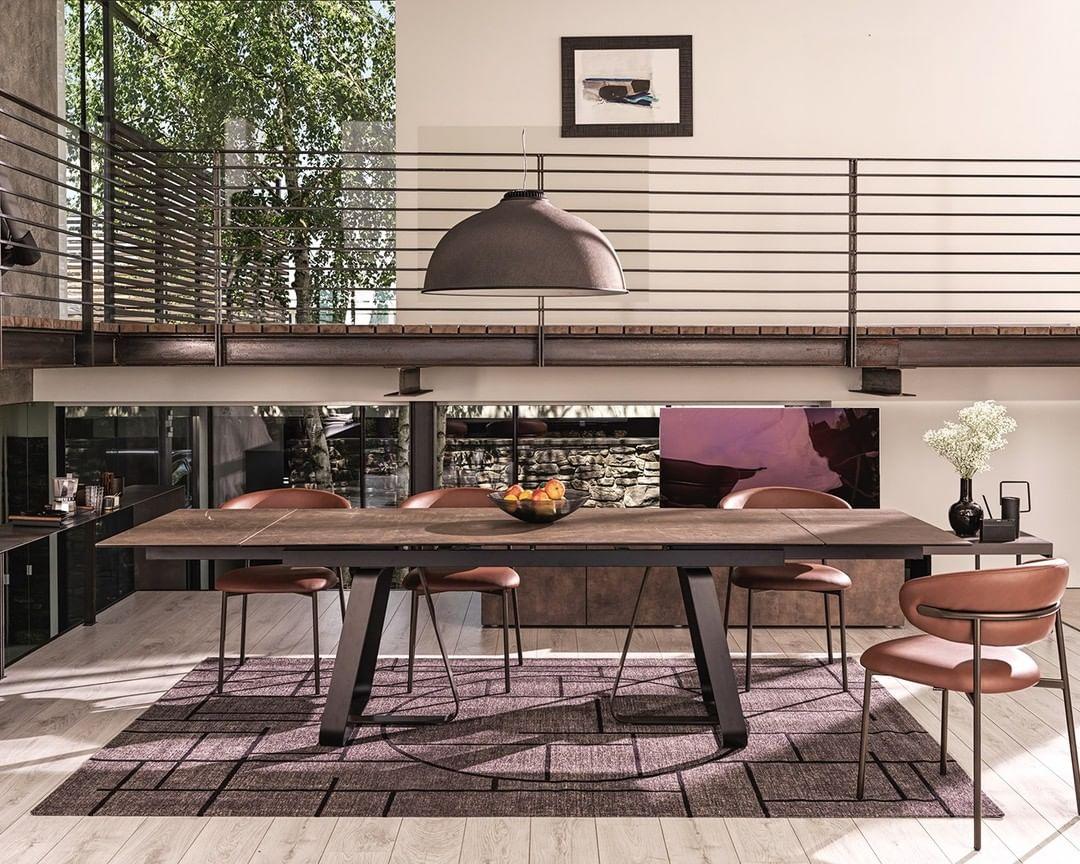 Stół rozkładany prostokątny SUNSHINE brązowa ceramika Calligaris Eye on Design