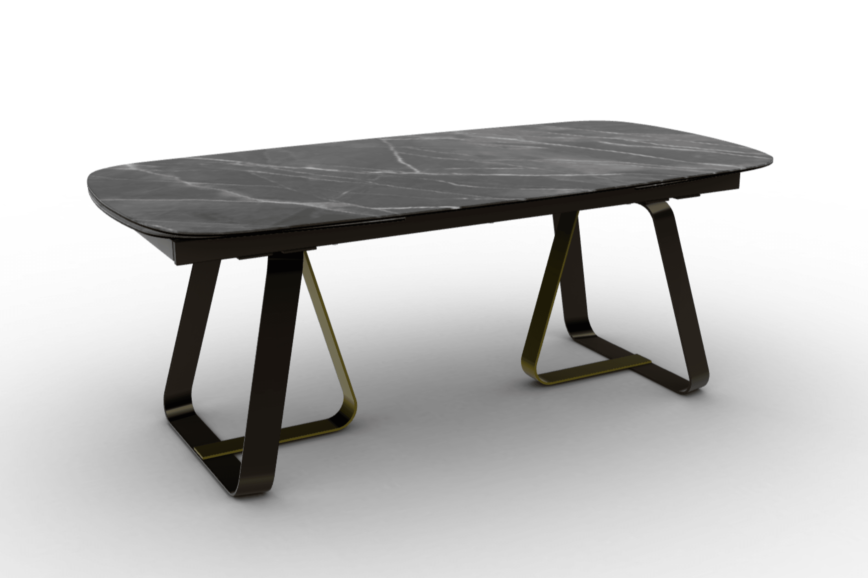 Stół rozkładany SUNSHINE antracytowy marmur Calligaris matowy brąz matowy mosiądz Eye on Design