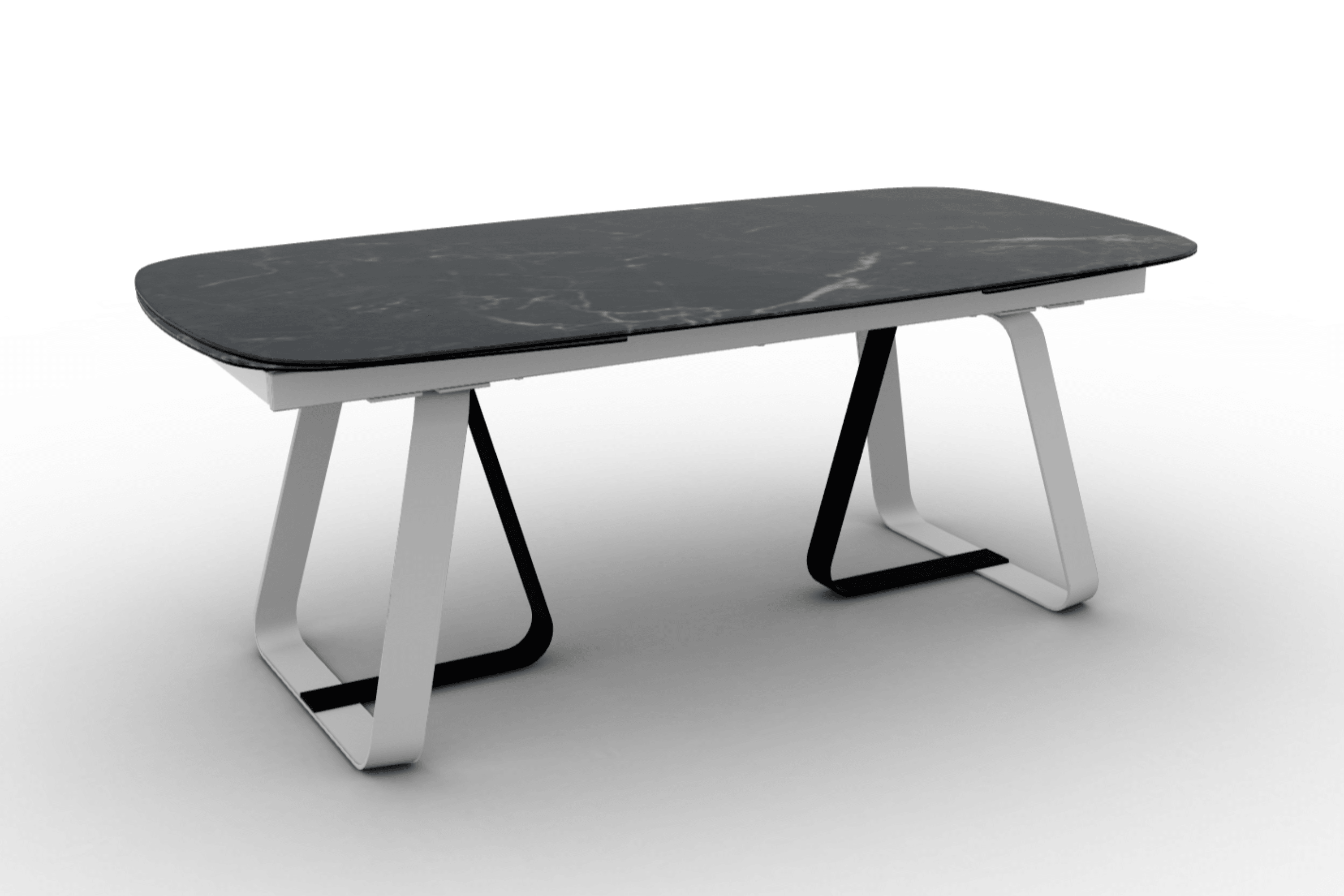 Stół rozkładany SUNSHINE czarny marmur Calligaris matowa biel matowa czerń Eye on Design