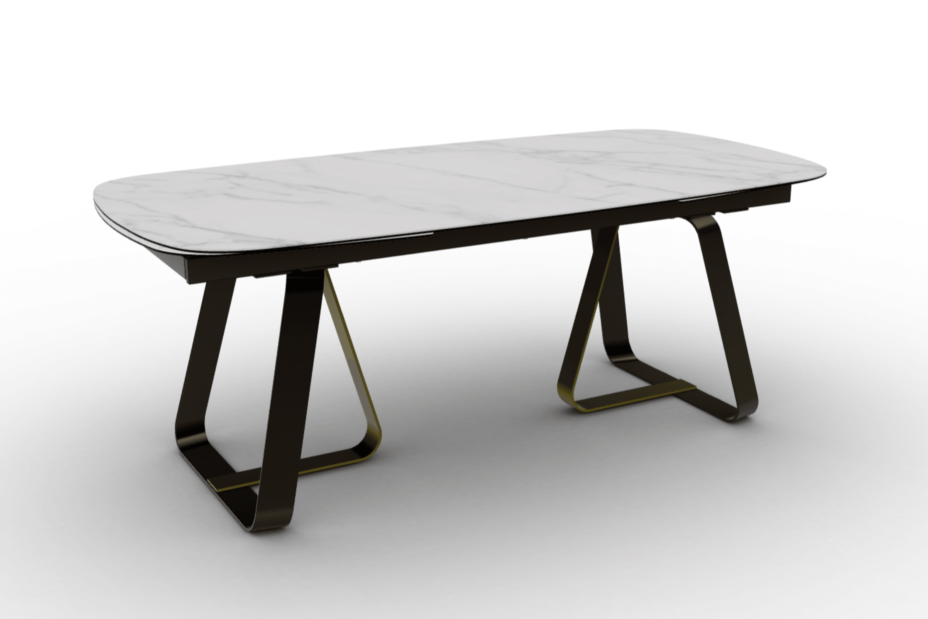 Stół rozkładany SUNSHINE kremowy marmur – metal, Calligaris