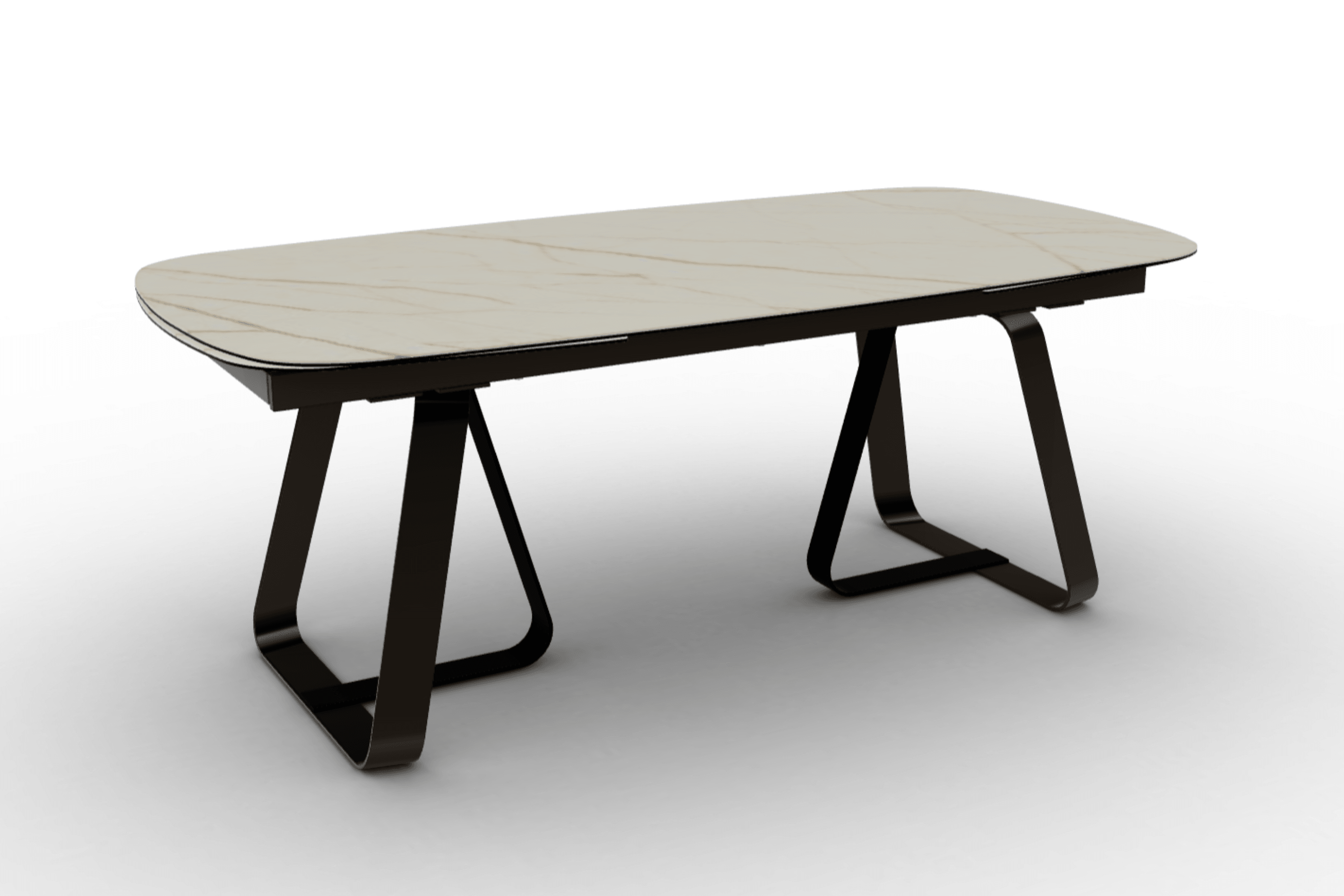 Stół rozkładany SUNSHINE złoty marmur Calligaris matowy brąz matowa czerń Eye on Design