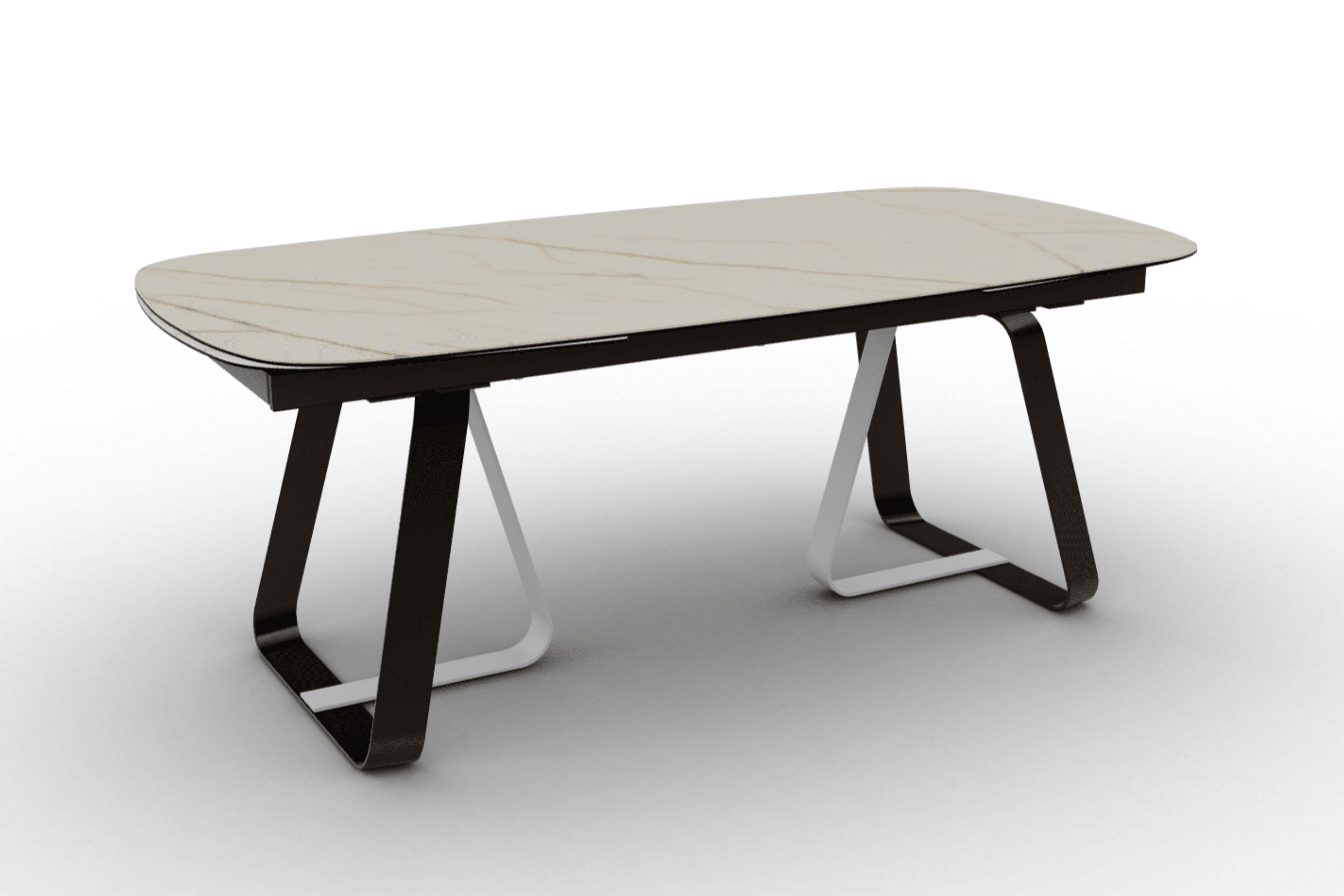 Stół rozkładany SUNSHINE złoty marmur Calligaris matowy brąz matowa biel Eye on Design