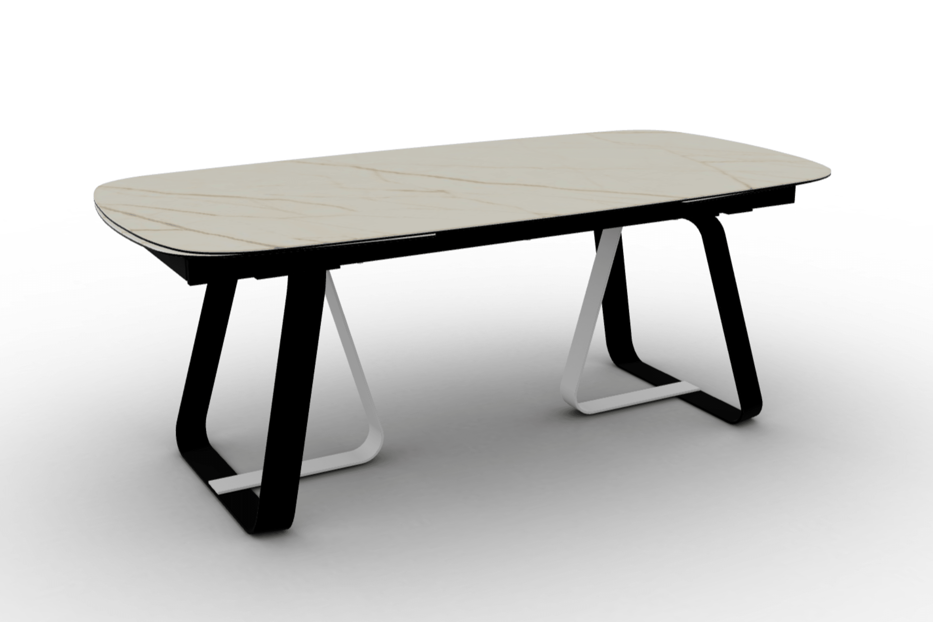 Stół rozkładany SUNSHINE złoty marmur Calligaris matowa czerń matowa biel Eye on Design