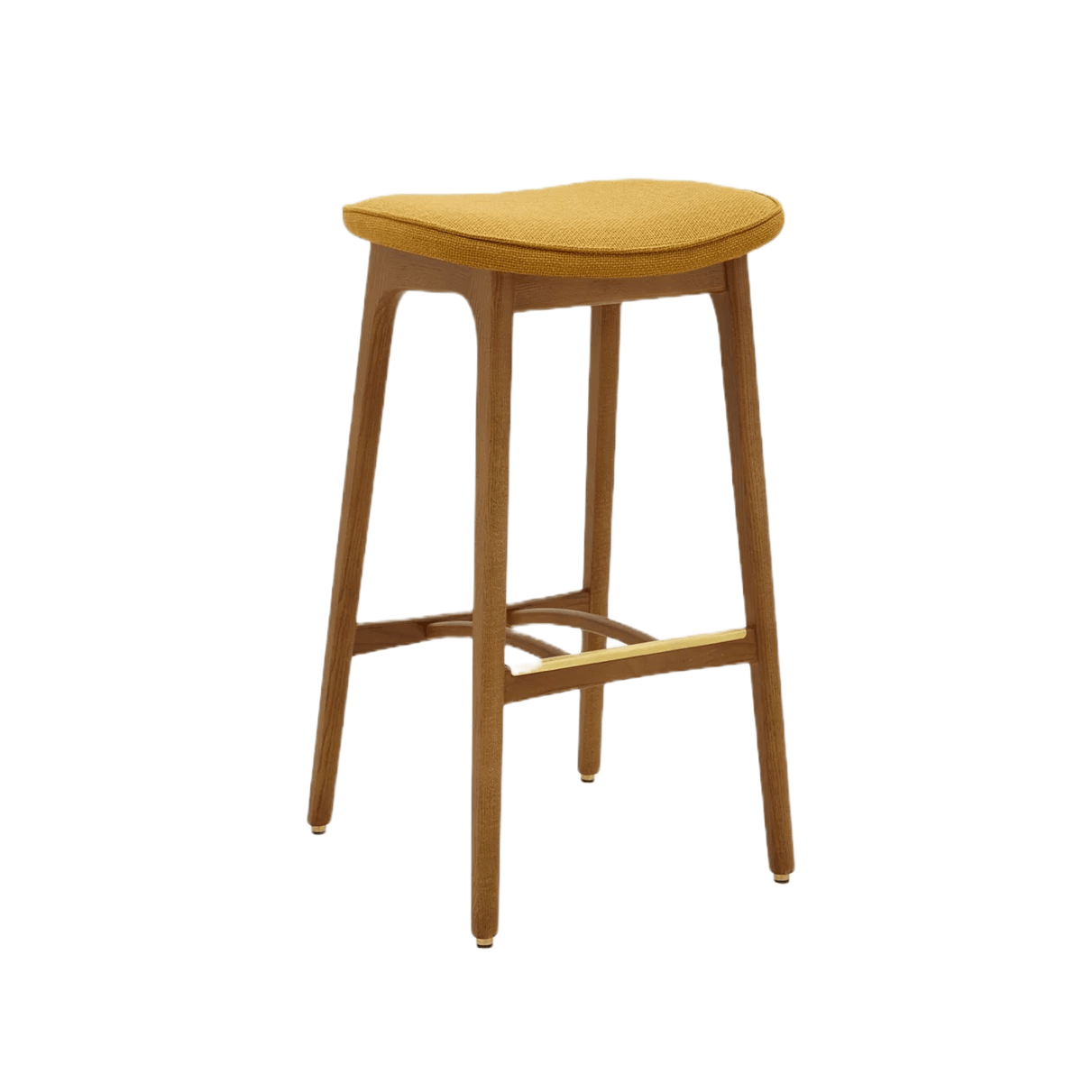 Stołek barowy 200-190 żółty w tkaninie Shine Velvet Mustard 366 concept Eye on Design