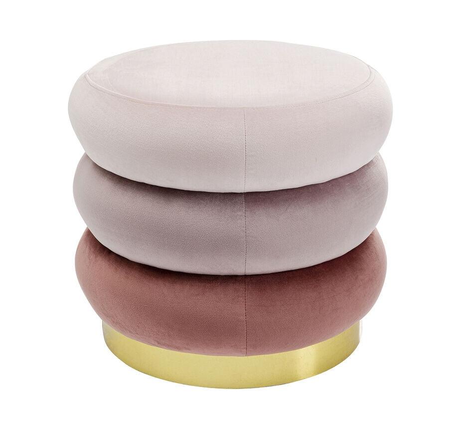 Stołek SANDWICH różowy ze złotą podstawą – Kare Design