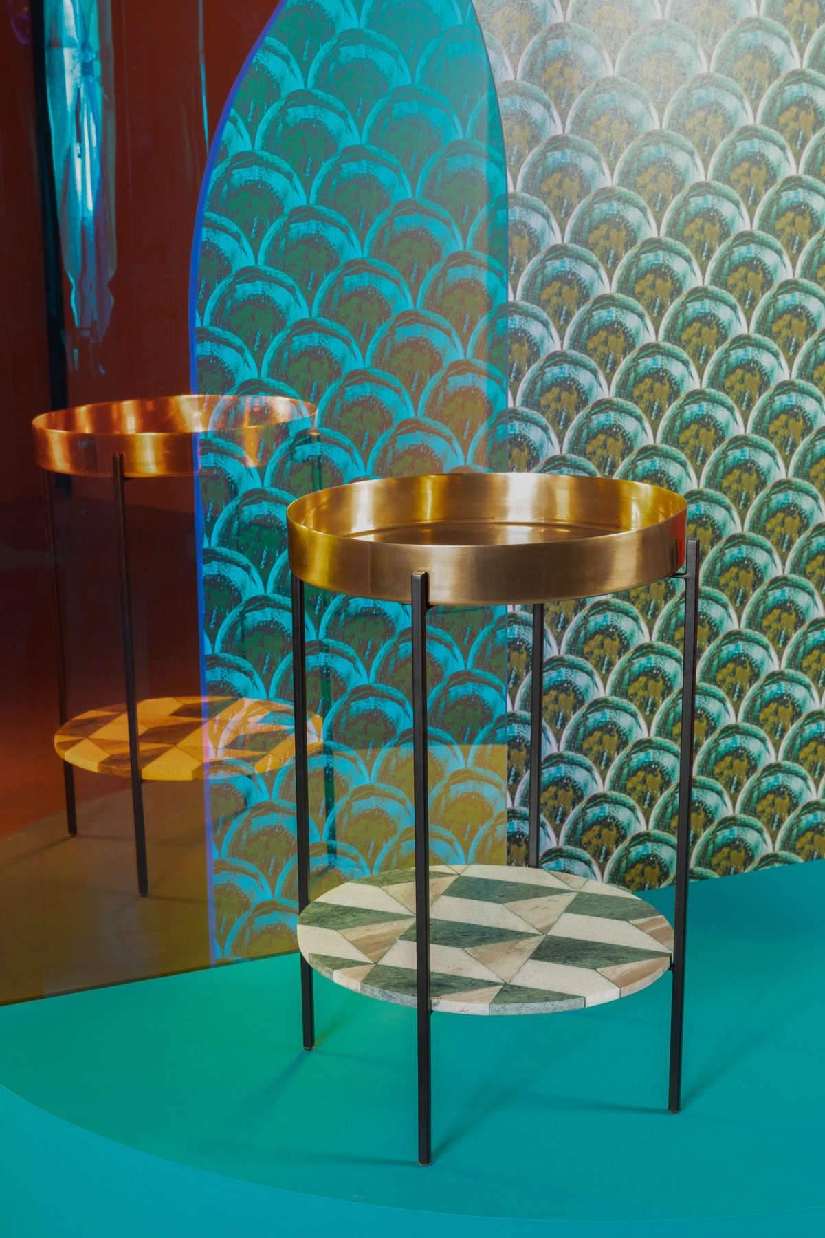 Stolik ANOTHER MARBLE mosiądz Bold Monkey Eye on Design