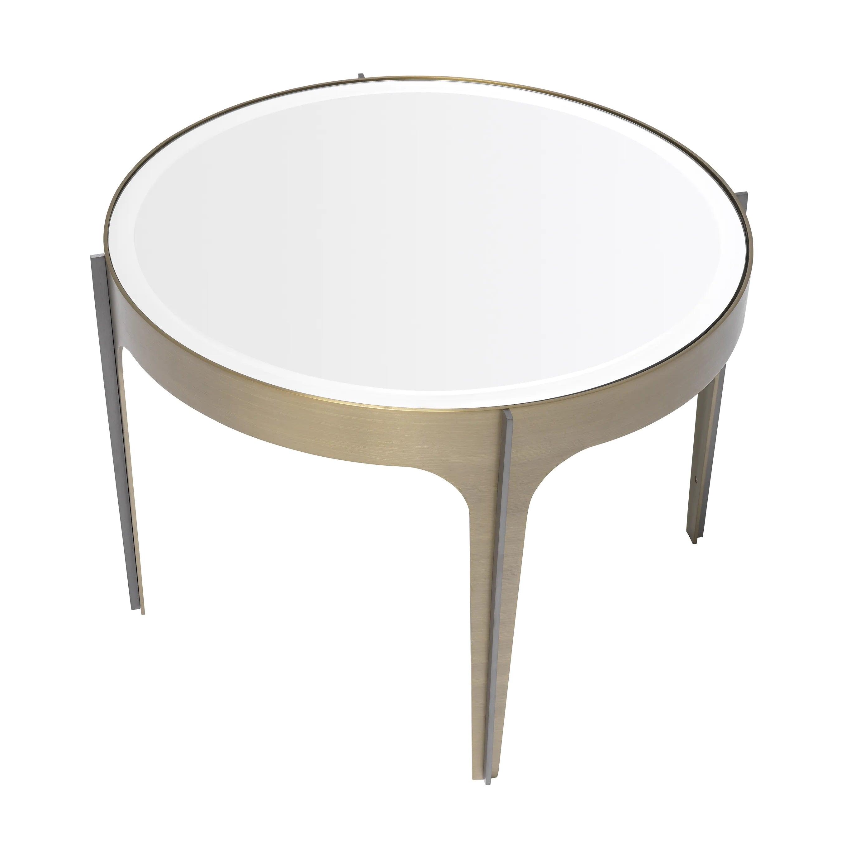 Stolik boczny ARTEMISA szklany blat z mosiężną podstawą Eichholtz Eye on Design