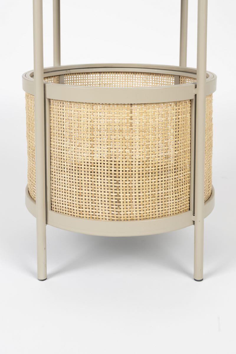 Stolik boczny MAKOTO piaskowy z rattanem White Label Living Eye on Design