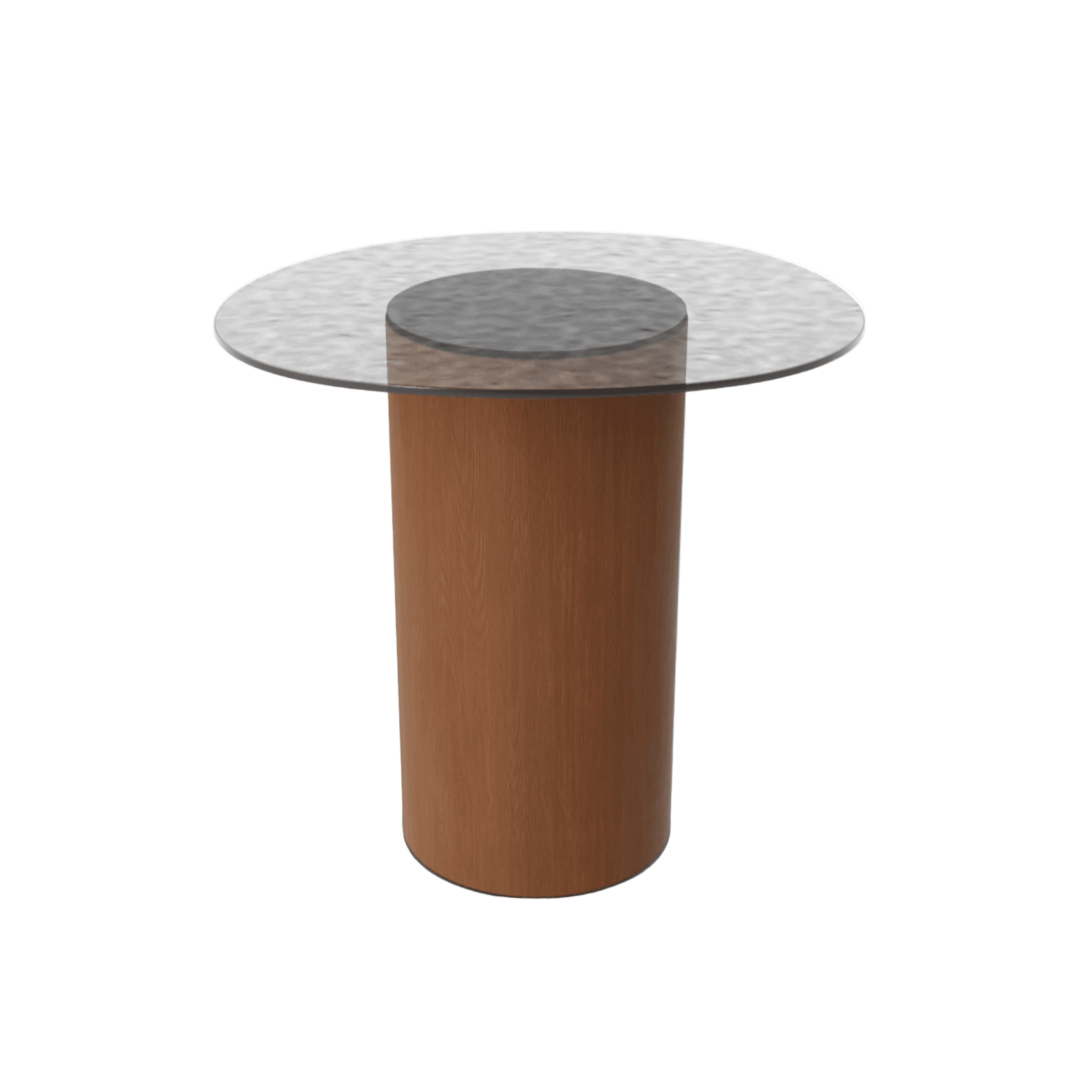 Stolik boczny MUSHROOM orzechowa podstawa Calligaris antracytowe szkło hartowane Eye on Design