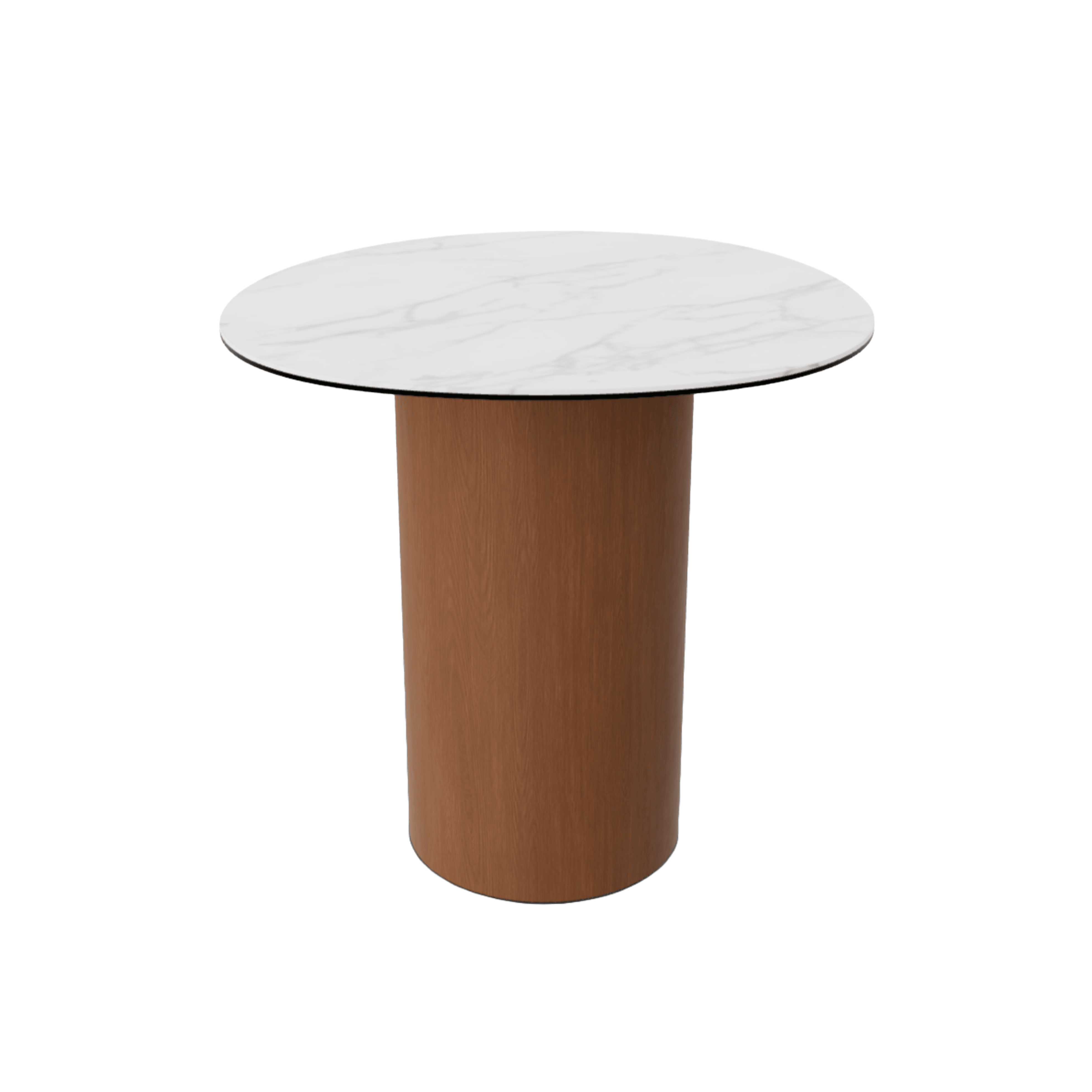 Stolik boczny MUSHROOM orzechowa podstawa Calligaris biały ceramiczny marmur Eye on Design