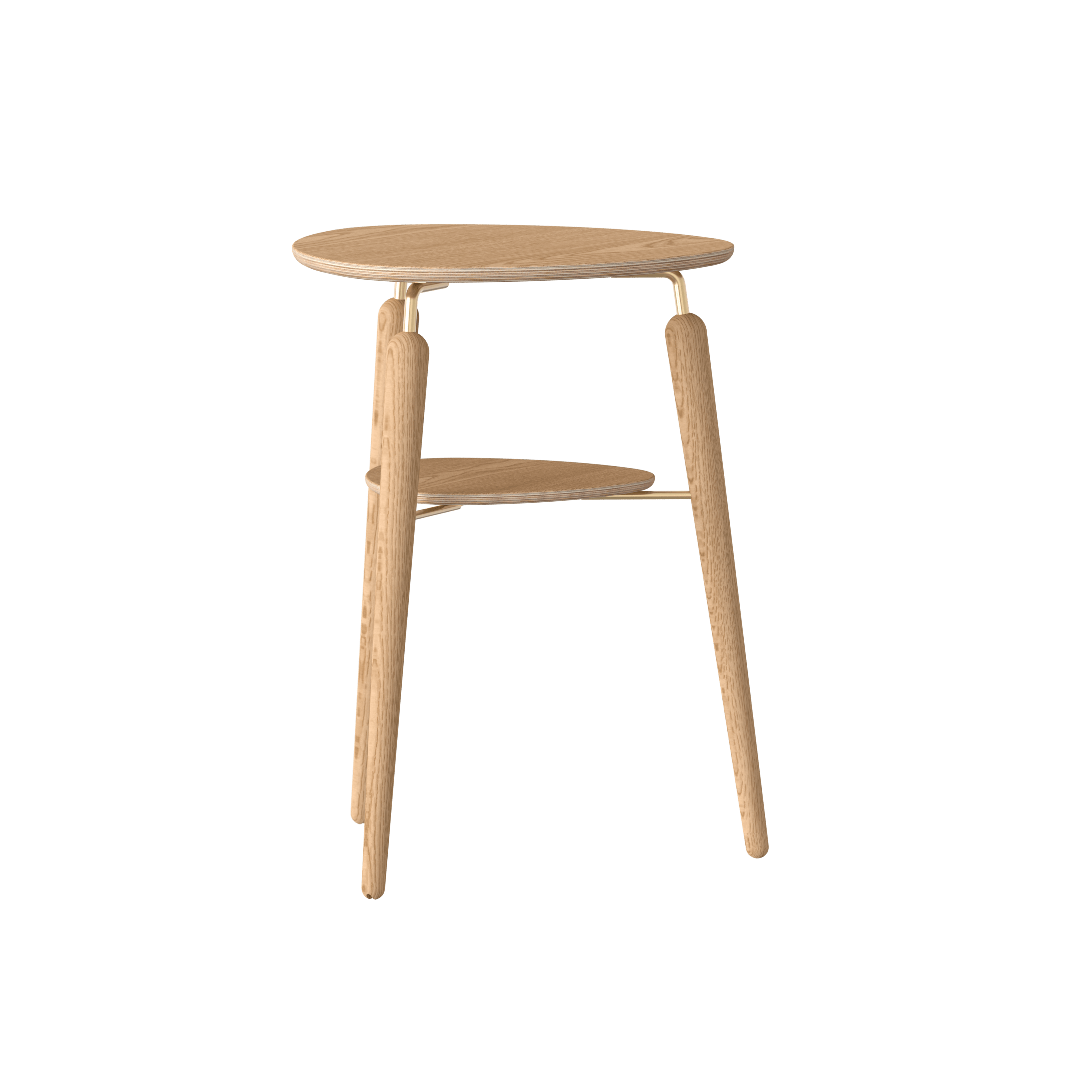 Stolik boczny MY SPOT dębowy ze złotymi elementami UMAGE Eye on Design