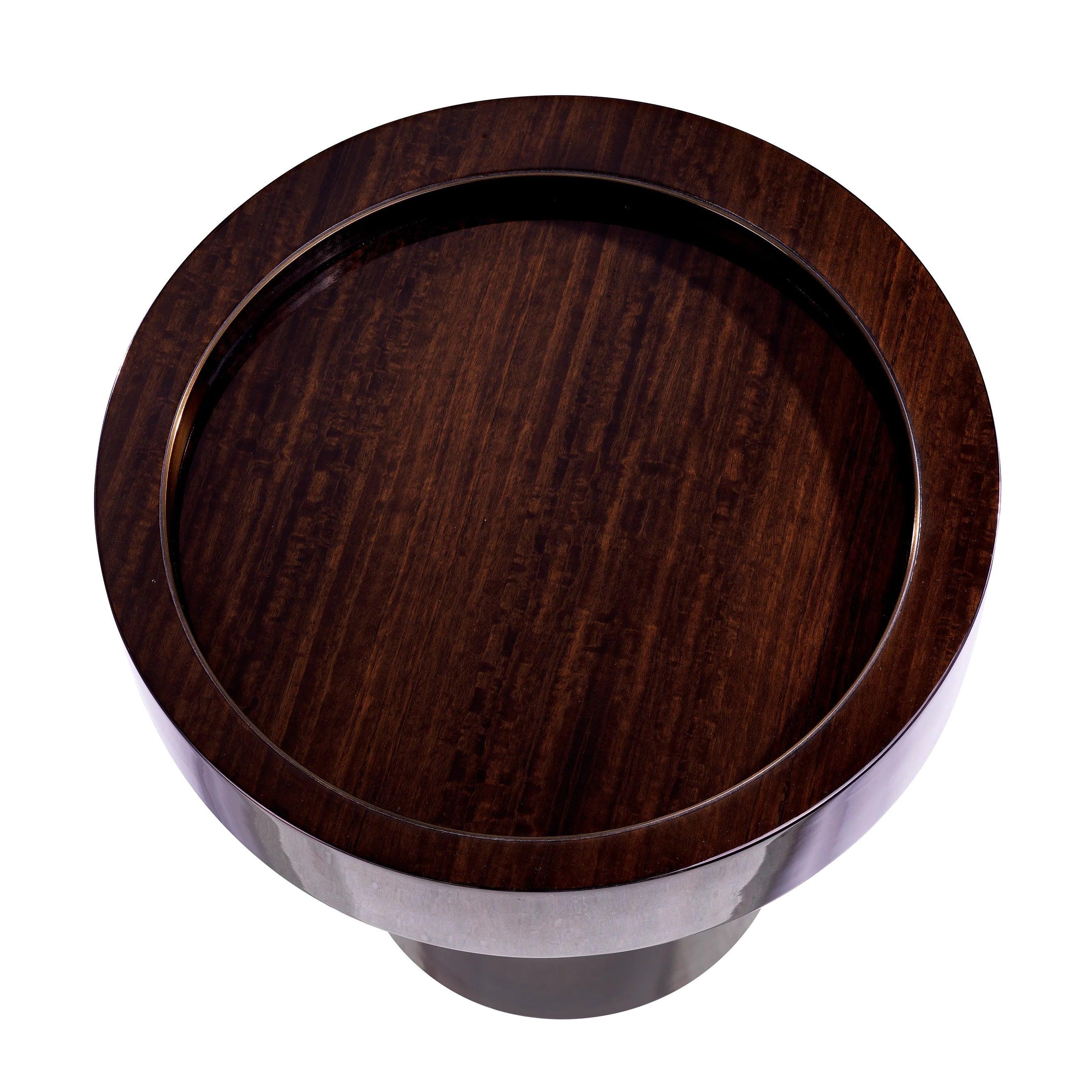 Stolik boczny okrągły OTUS okleina eukaliptusowa Eichholtz Eye on Design