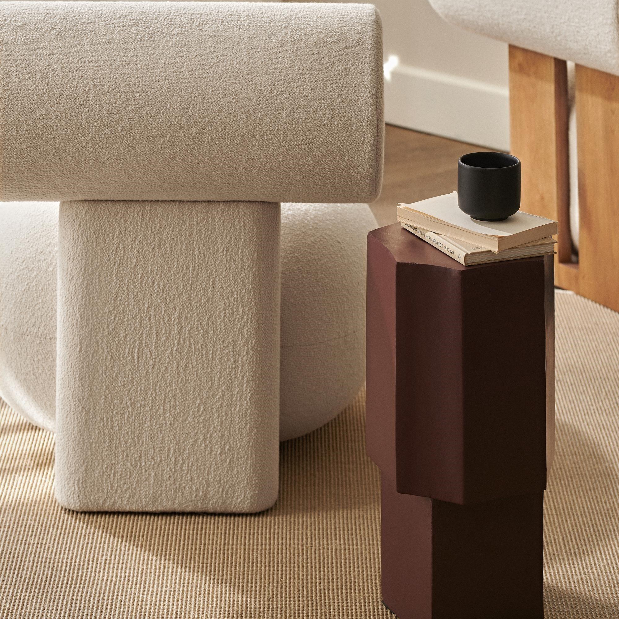 Stolik boczny QUARTZ bordowy beton NORR11 Eye on Design