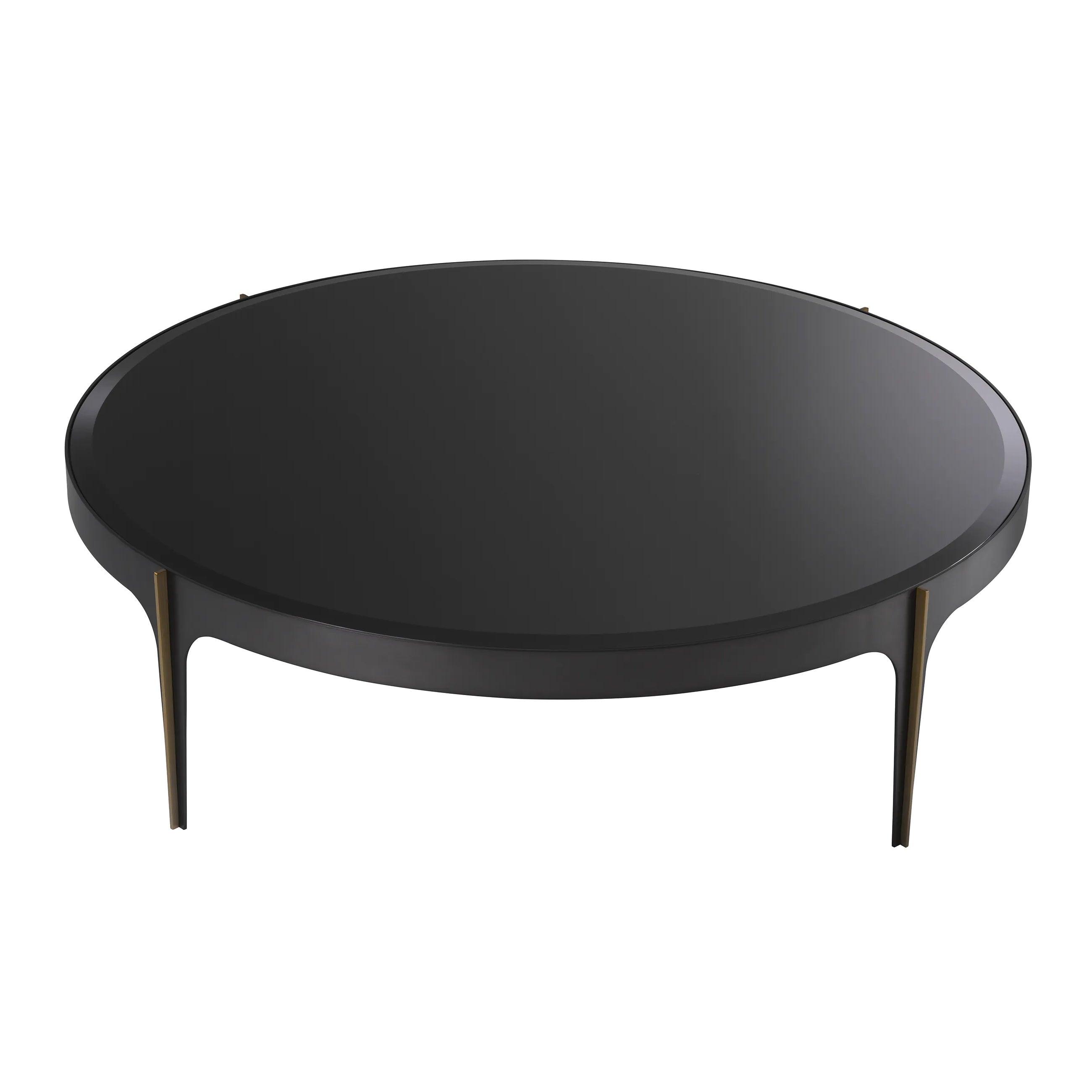 Stolik kawowy ARTEMISA czarne szkło Eichholtz 124 cm Eye on Design