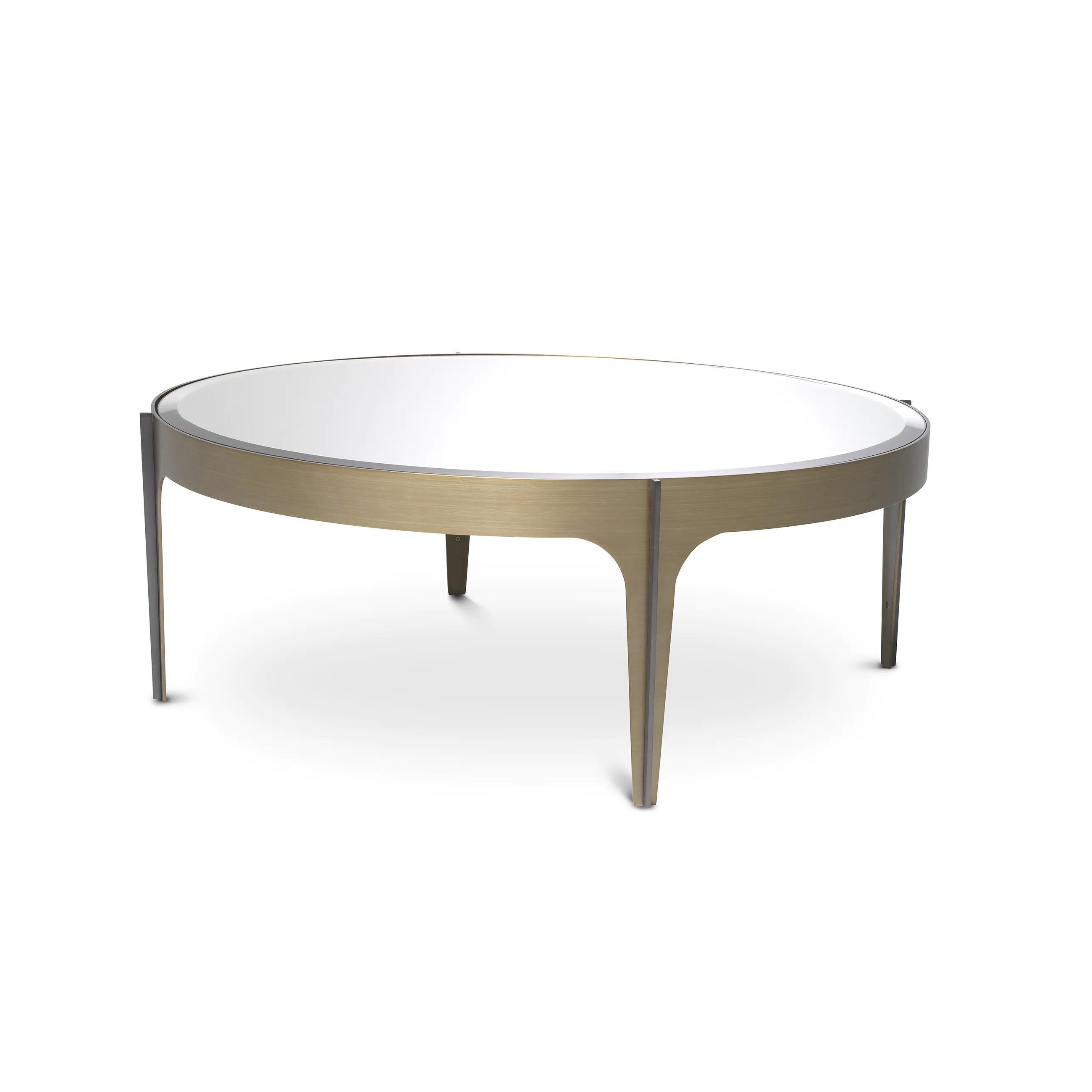 Stolik kawowy ARTEMISA szklany blat z mosiężną podstwą Eichholtz 94 cm Eye on Design