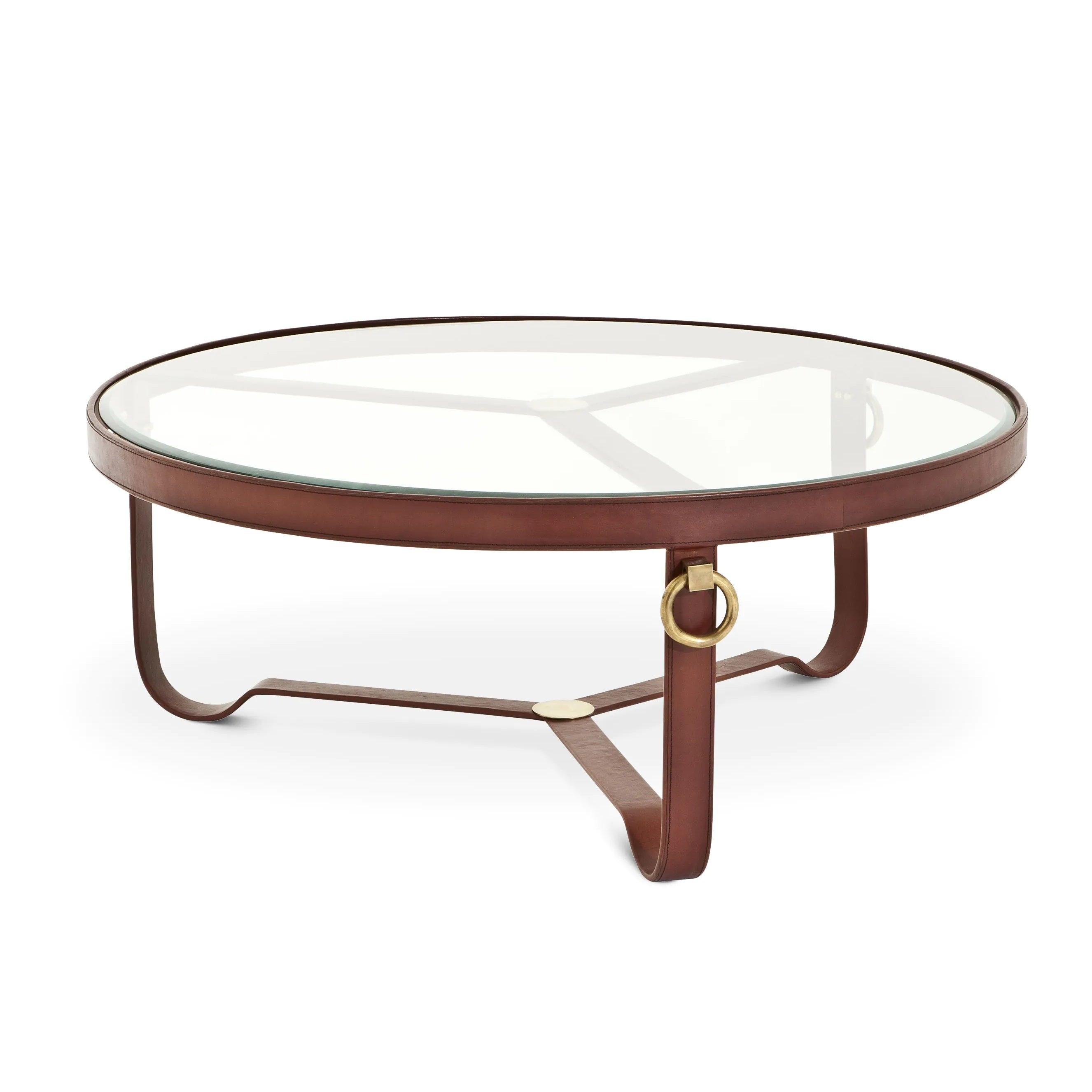 Stolik kawowy BELGRAVIA brązowa skóra Eichholtz Eye on Design