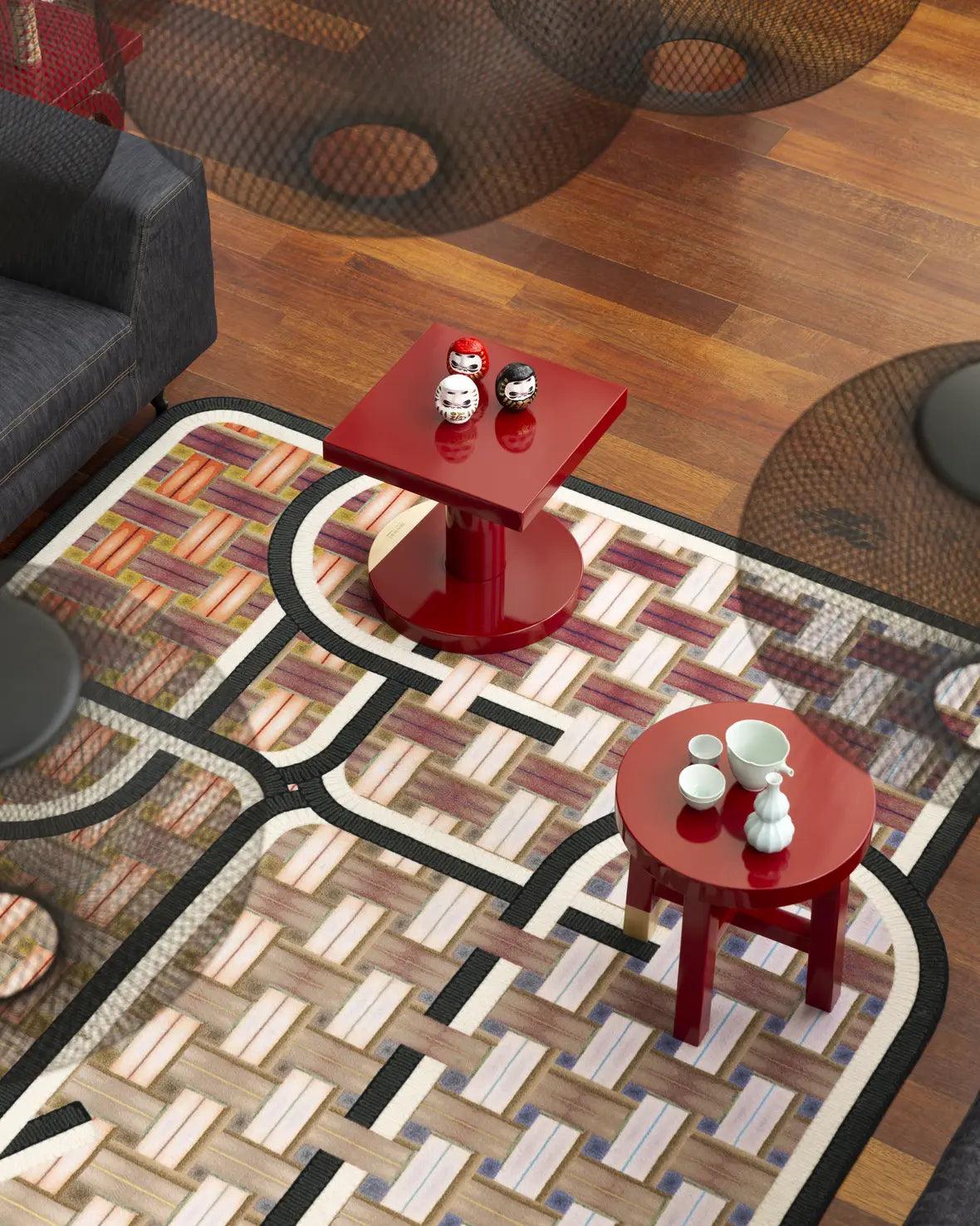Stolik kawowy kwadratowy COMMON COMARDES FARMER bordowy Moooi Eye on Design
