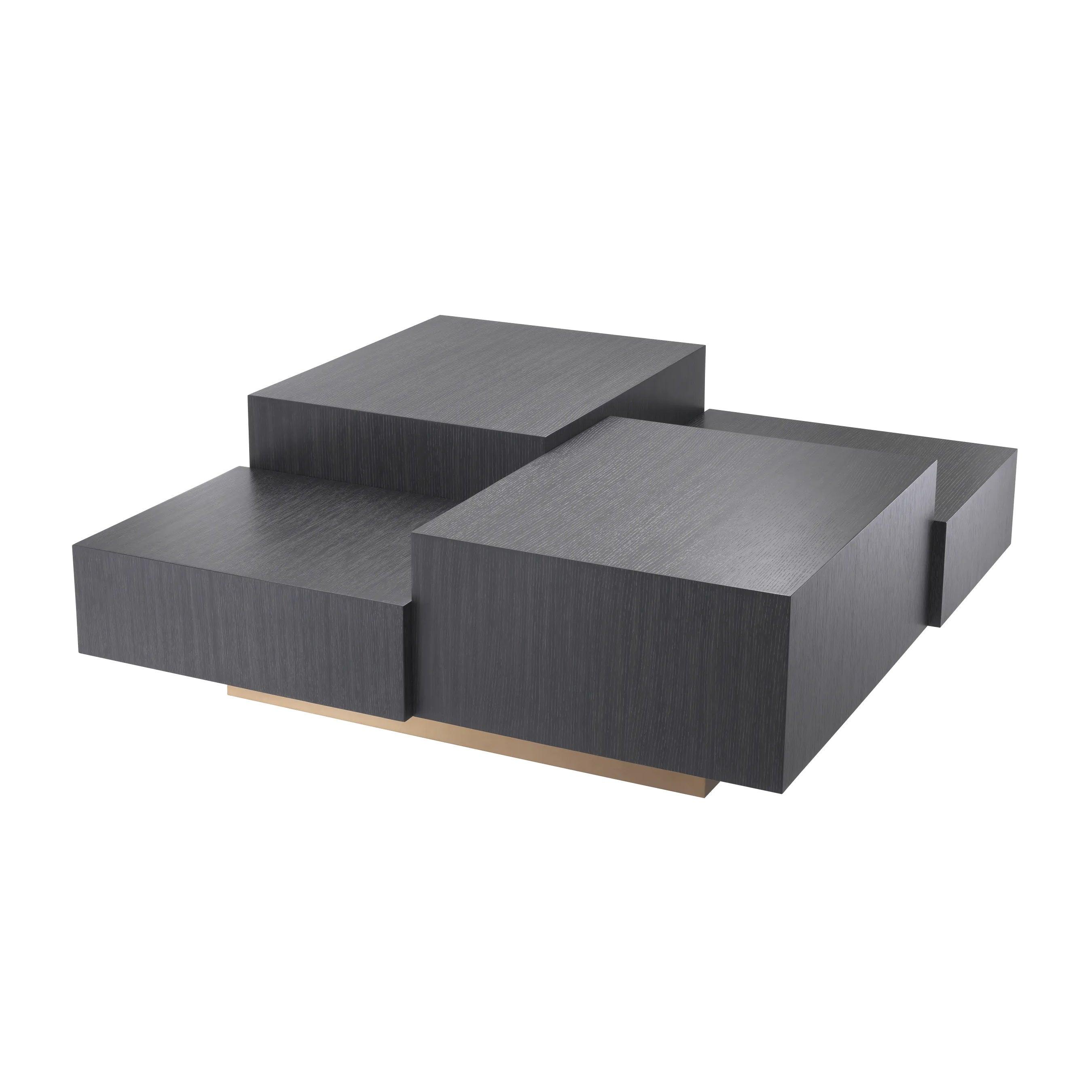 Stolik kawowy NERONE czarny fornir dębowy Eichholtz Eye on Design