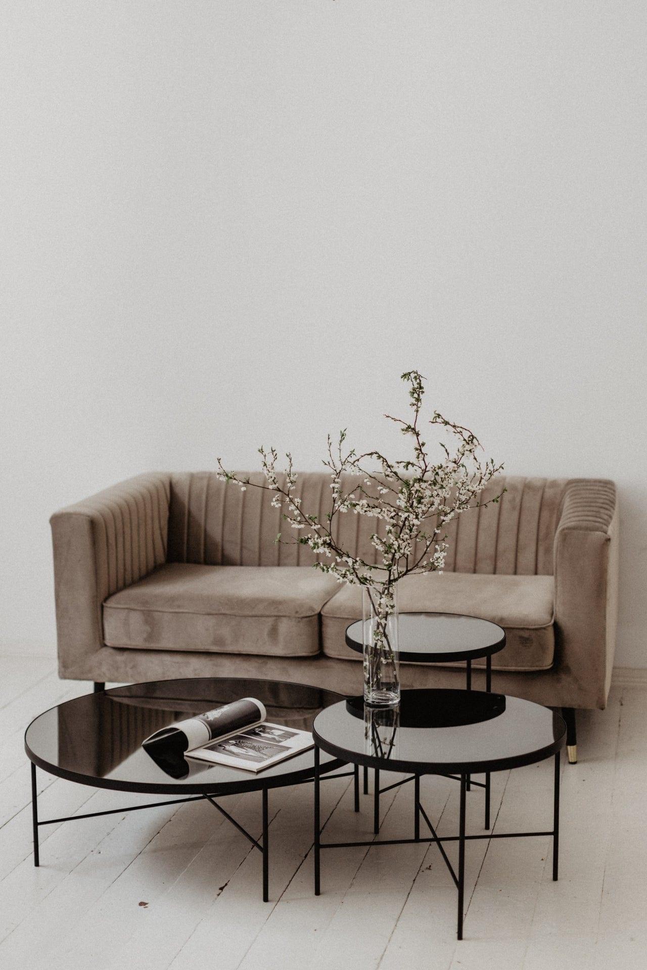 Stolik kawowy niski TRE lustro tytanowe Nordifra Eye on Design