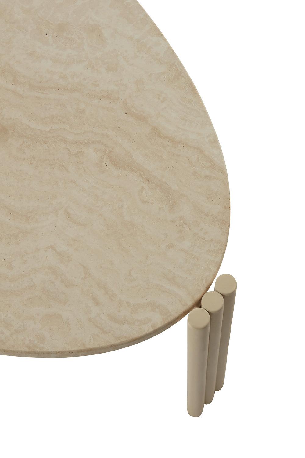 Stolik kawowy TRIBUS jasny blat z beżową podstawą AYTM Eye on Design